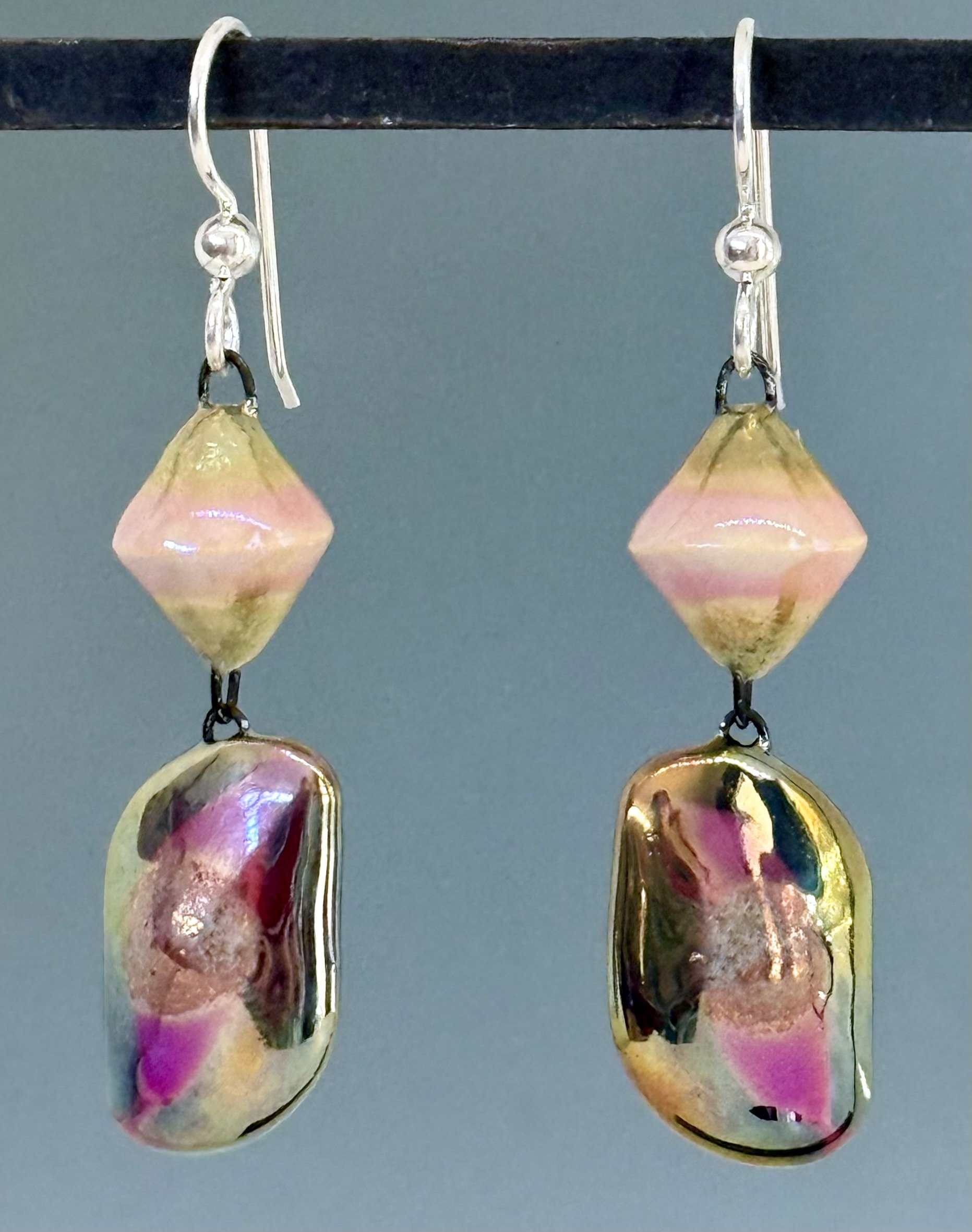 In-glaze Lustre ceramic earrings