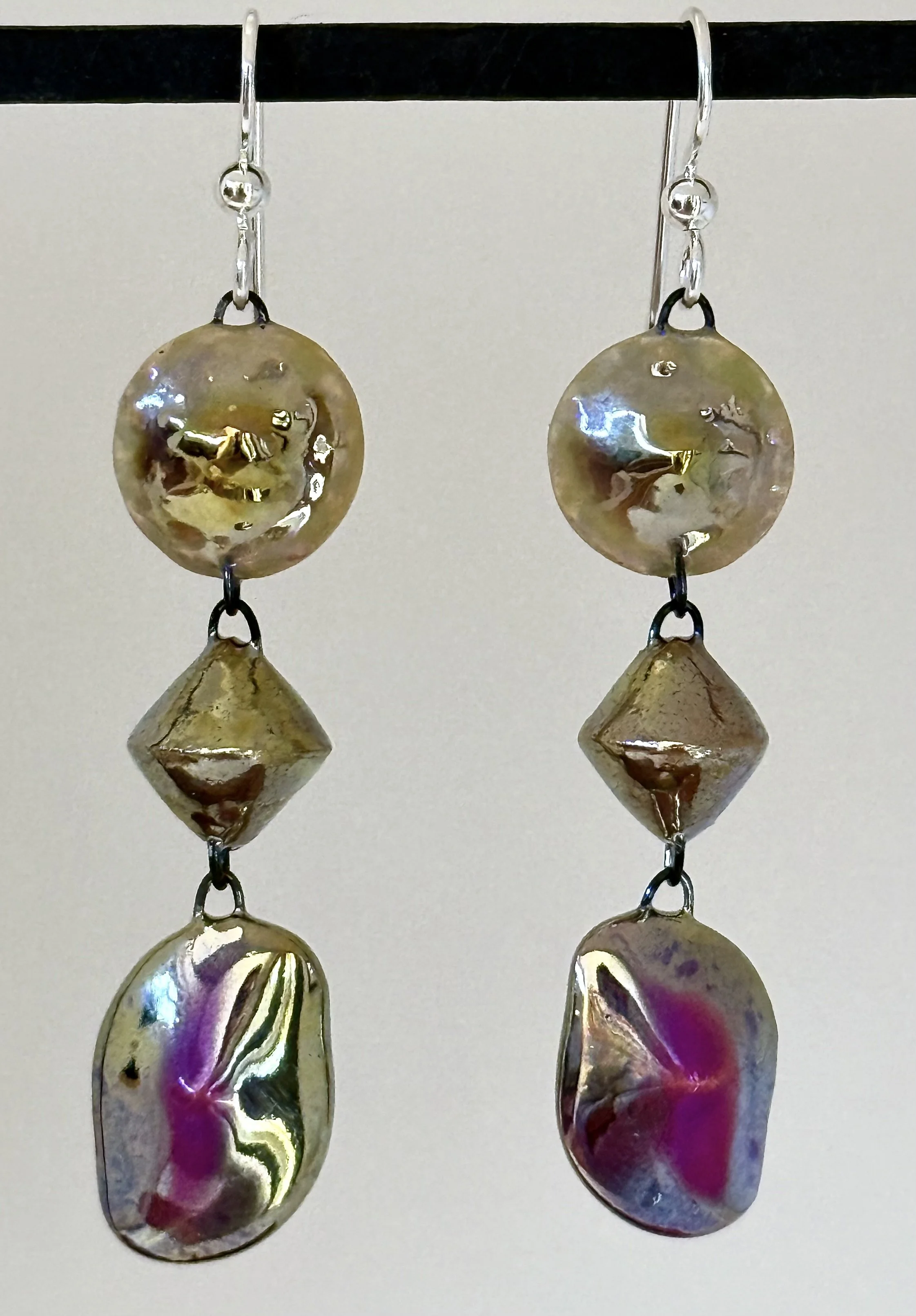 In-glaze lustre ceramc earrings