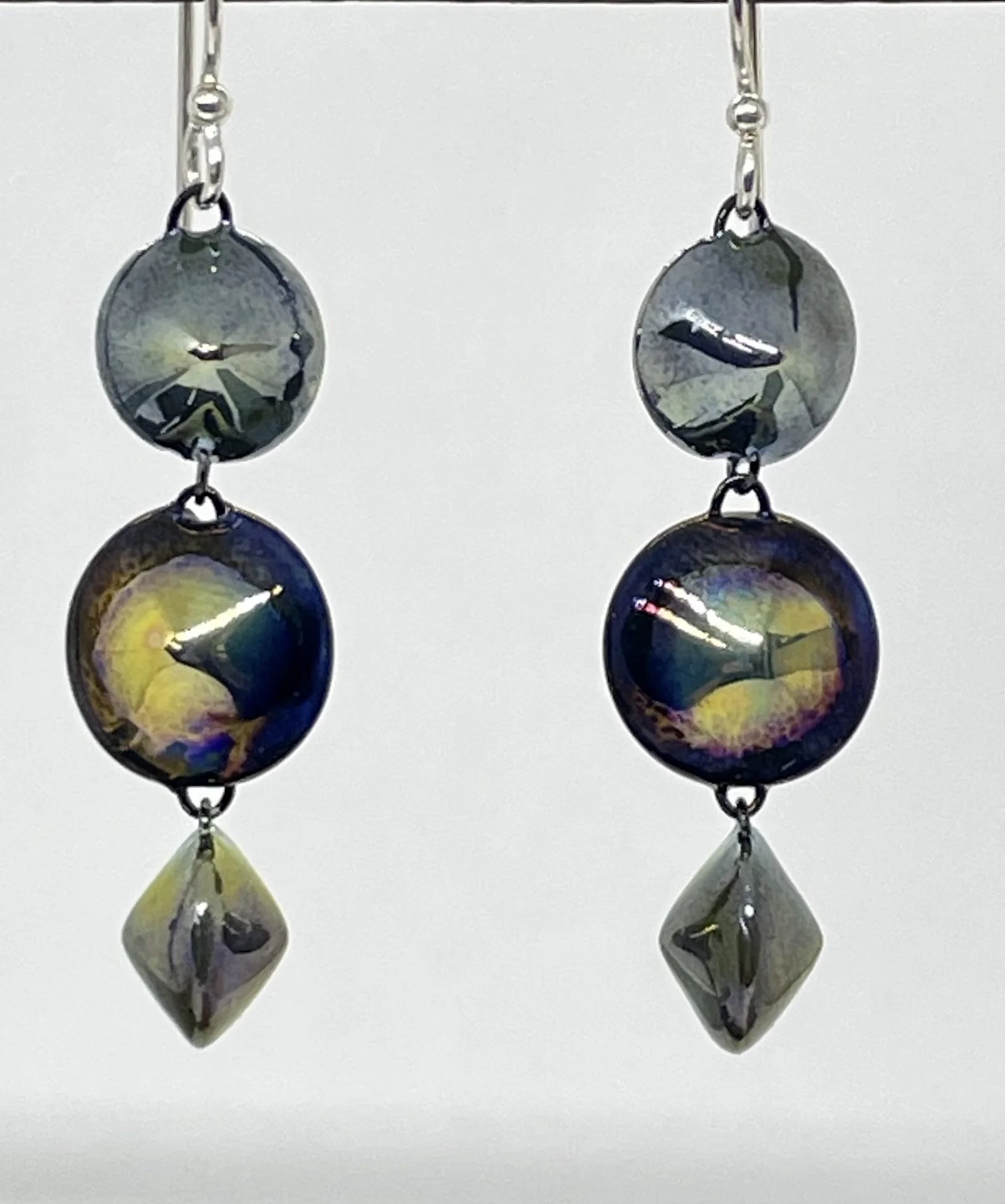 In-glaze lustre  ceramic earrings