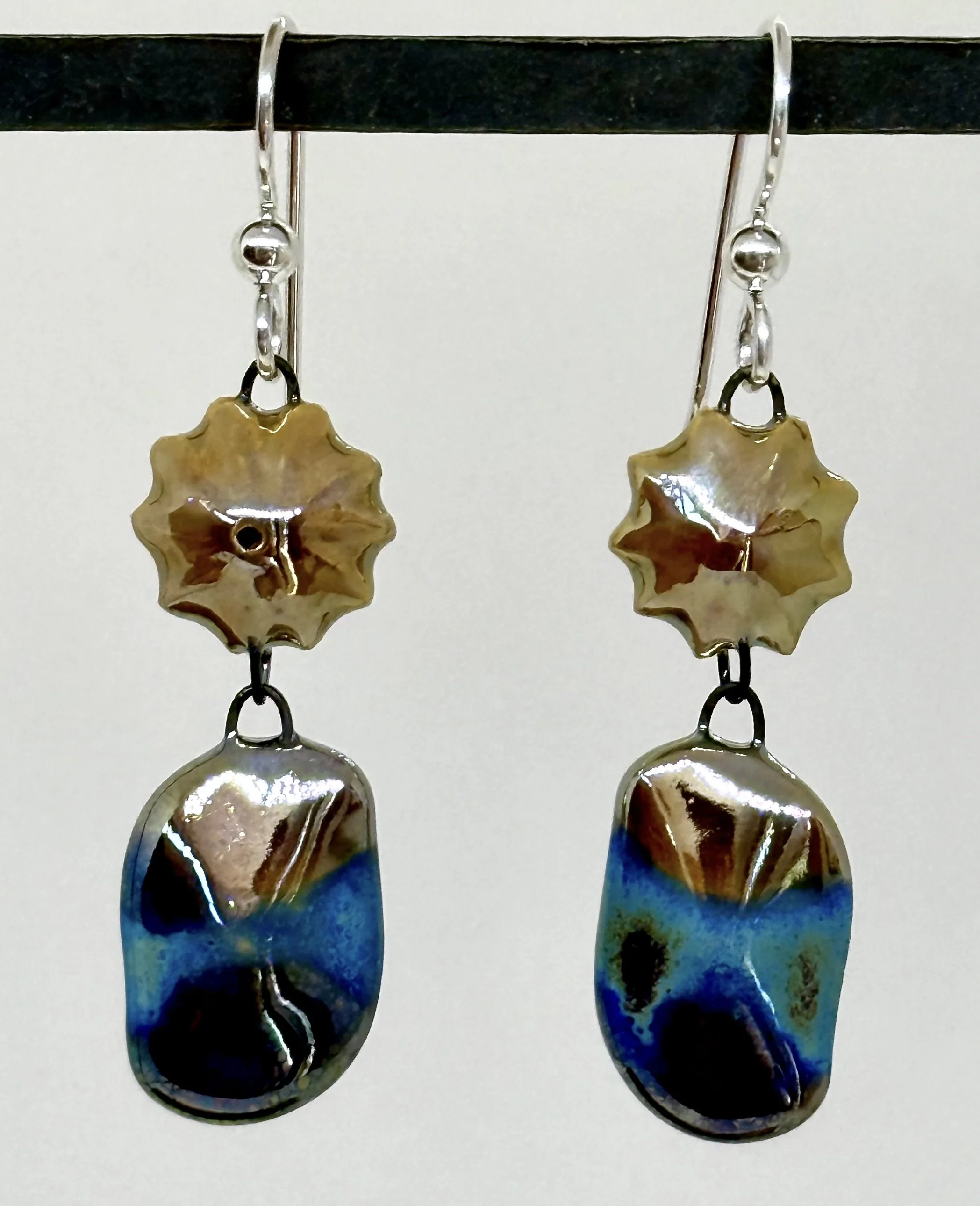 in-glaze lustre ceramic earrings