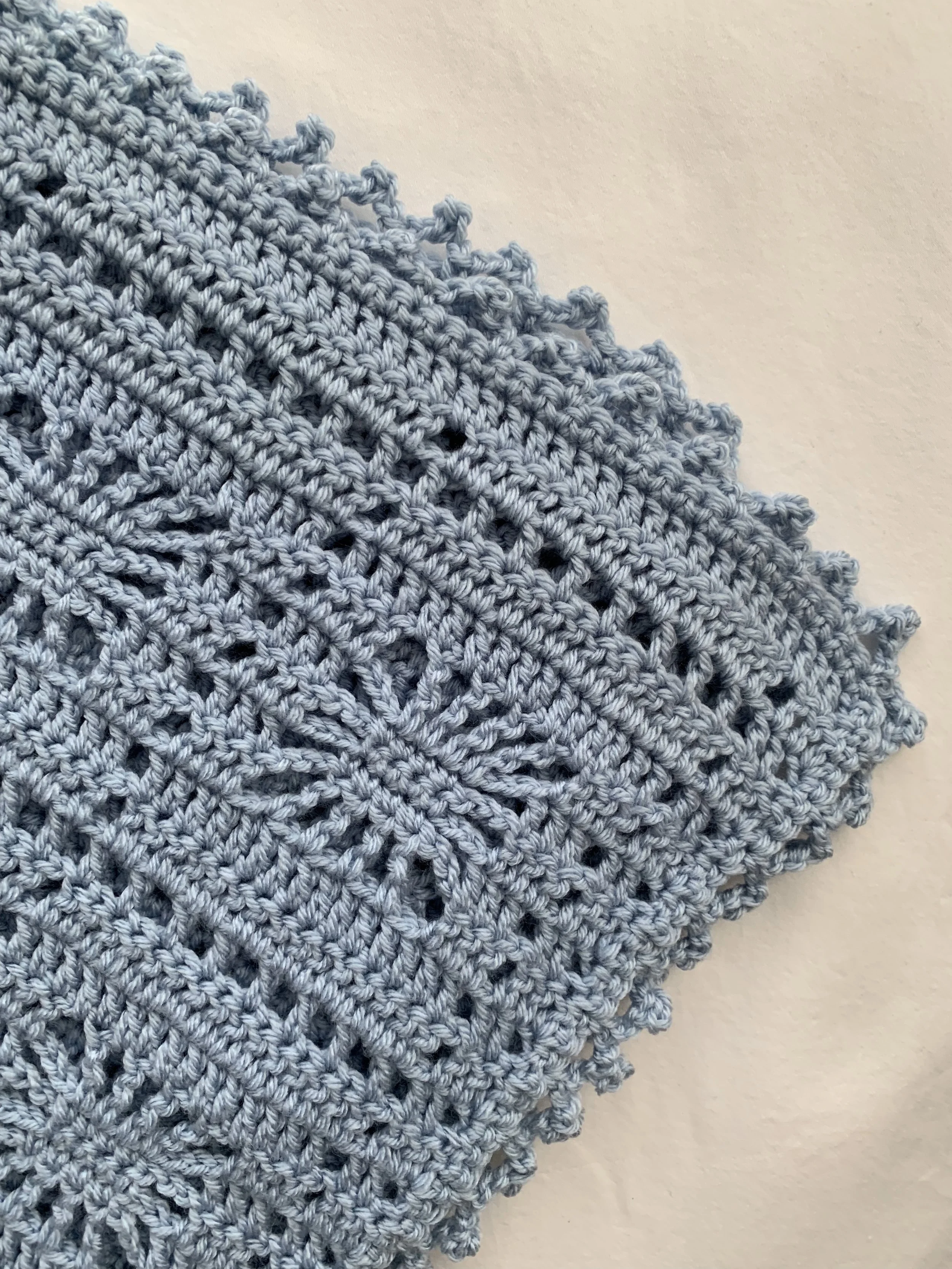 Item #C1004-DB - Dark Blue Crochet Blanket