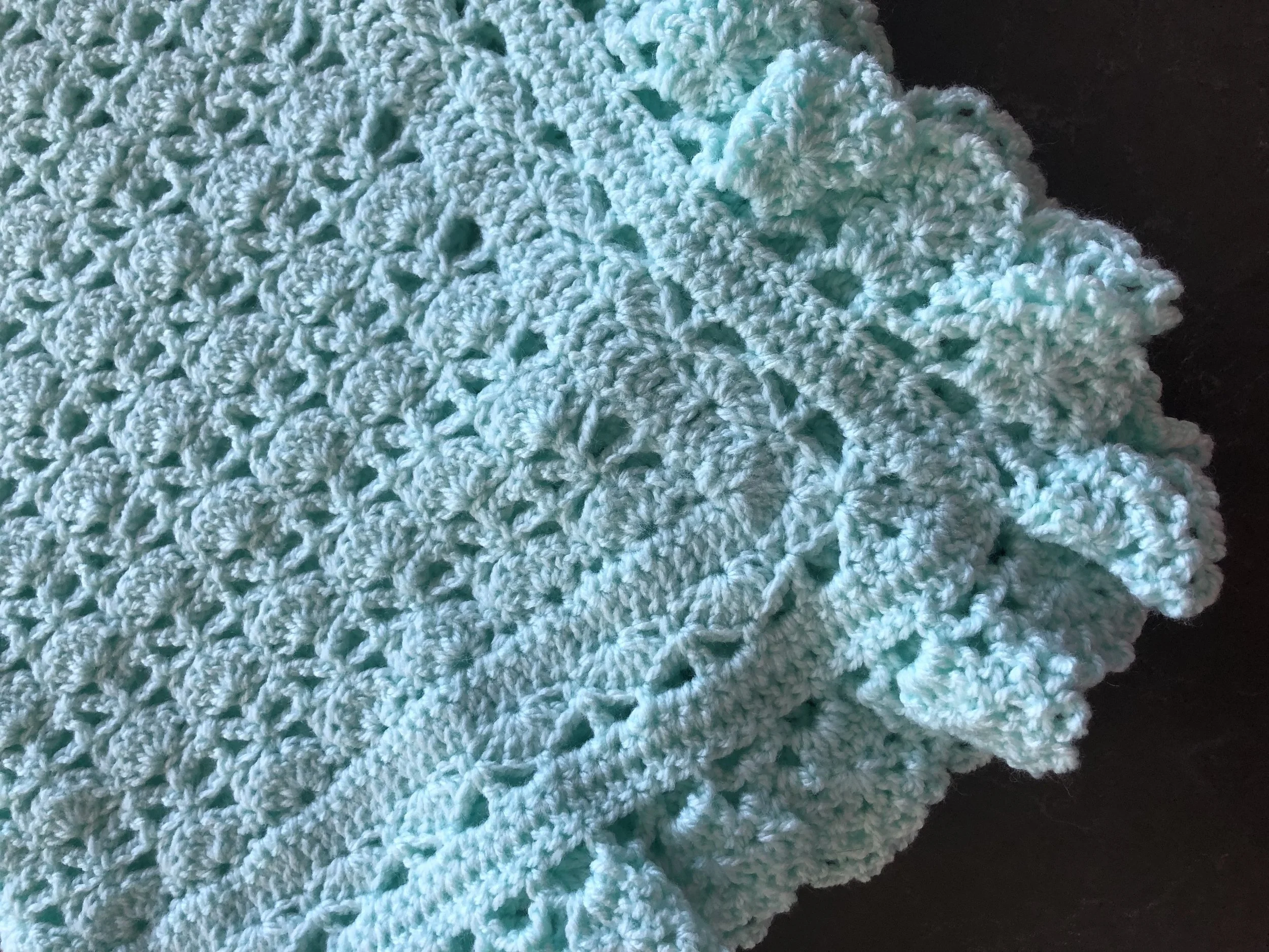 Item #E102 - Mint Green Crochet Blanket