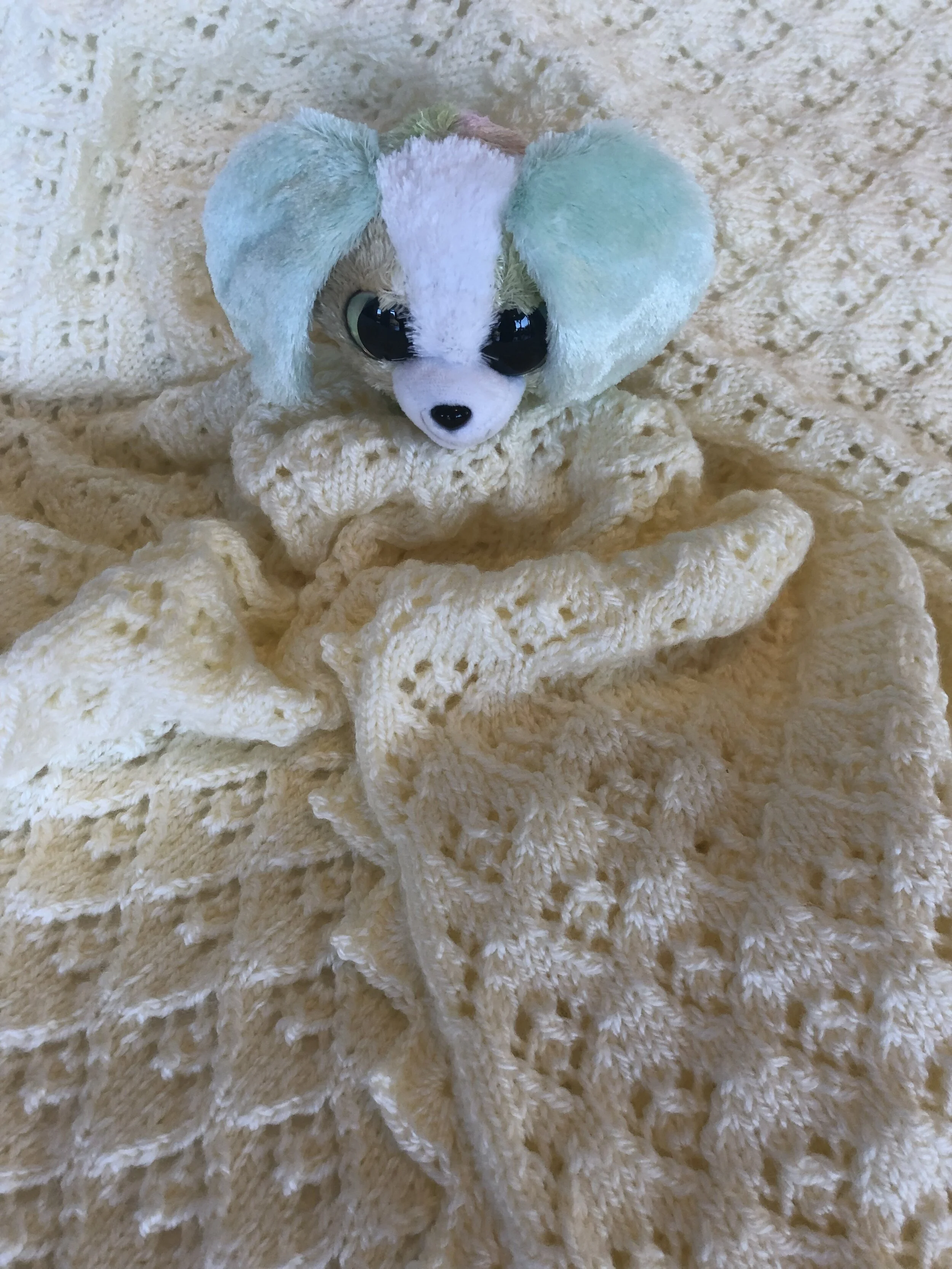Item #E112 - Pale Yellow Knit Blanket