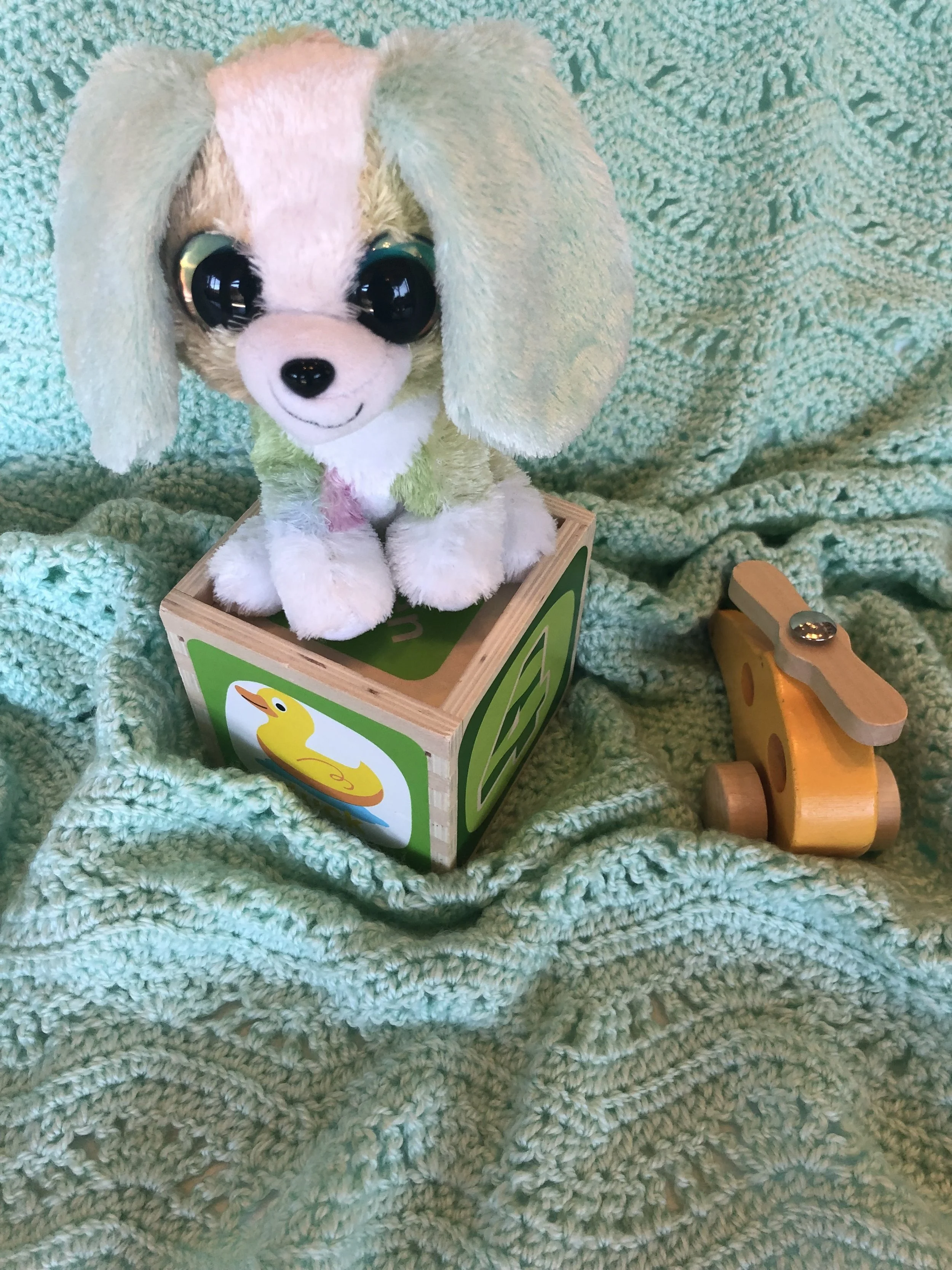 Item #E113 - Mint Green Crib Blanket