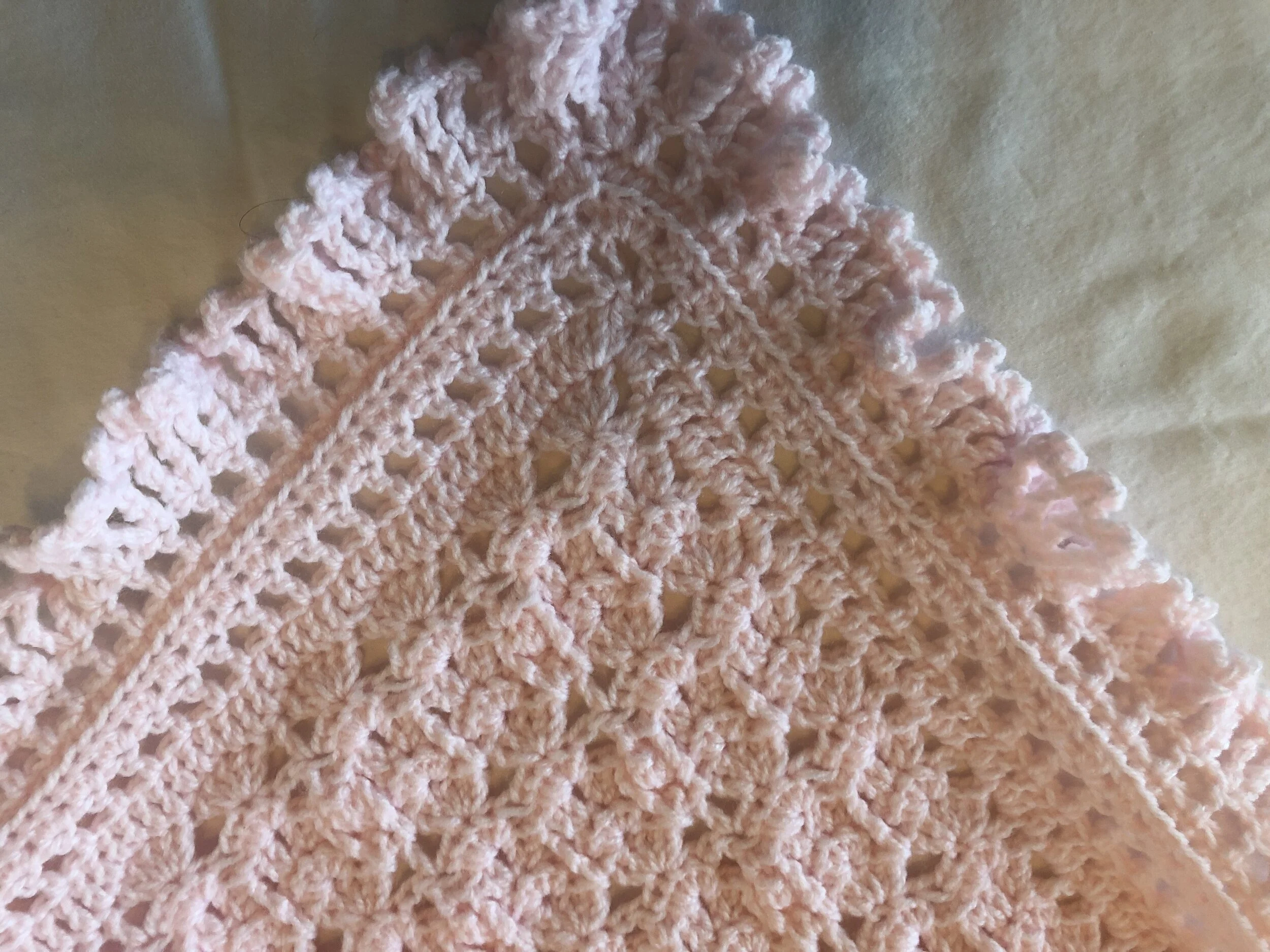 Item #E116 - Pink Crochet Blanket