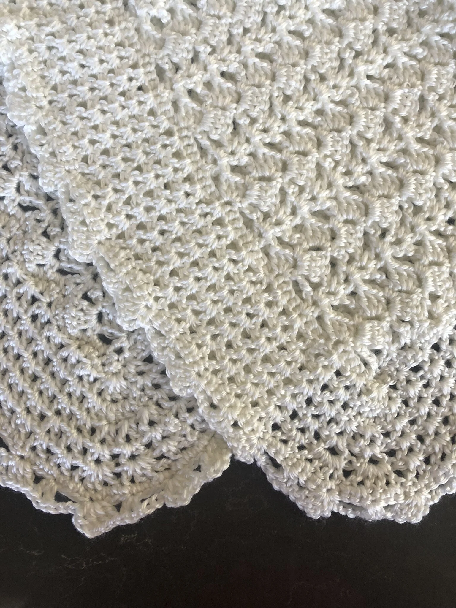 Item #C1020 - Ivory White Crochet Blanket