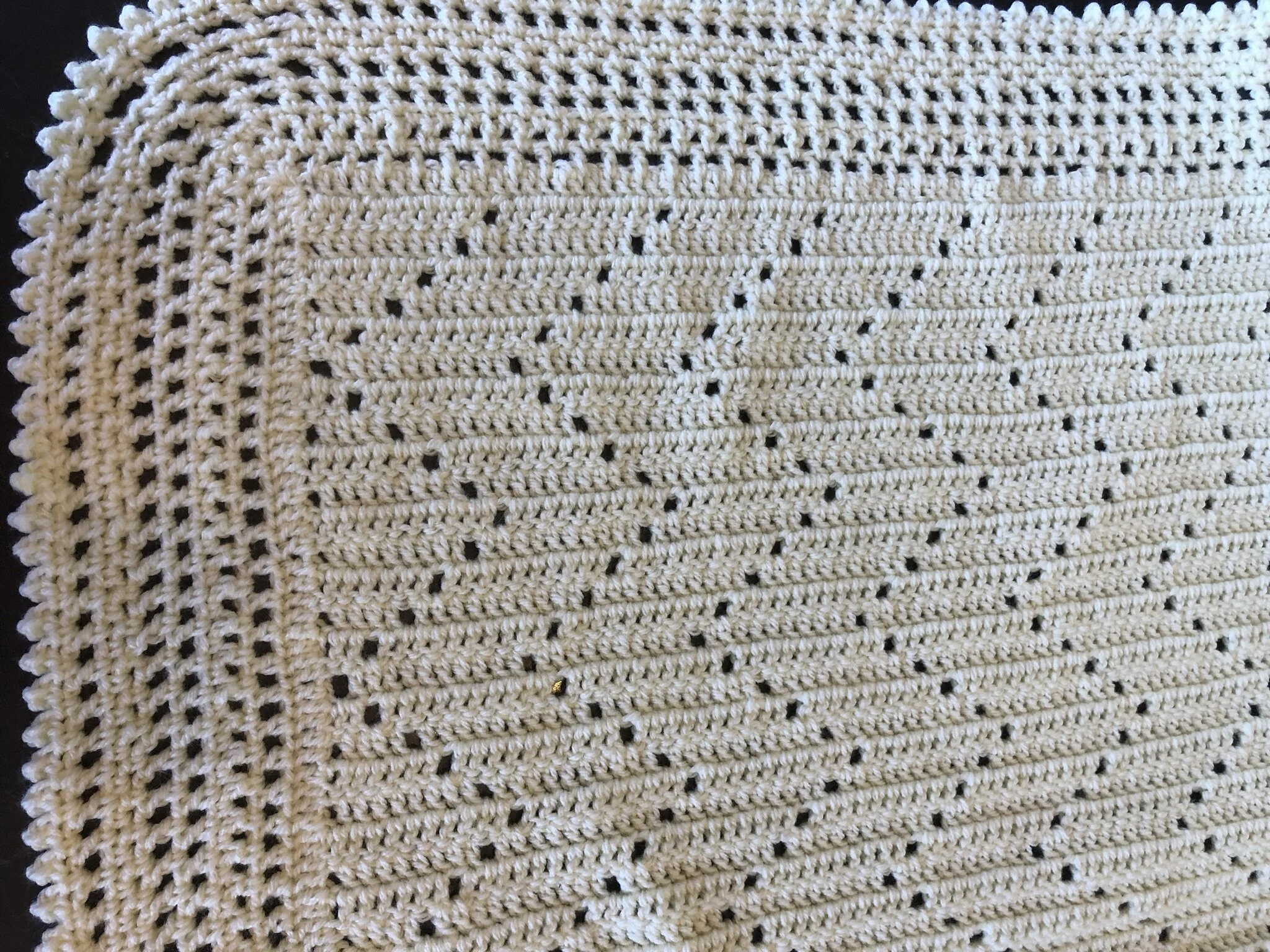 Item #C1022 - Pale Yellow Crochet Blanket