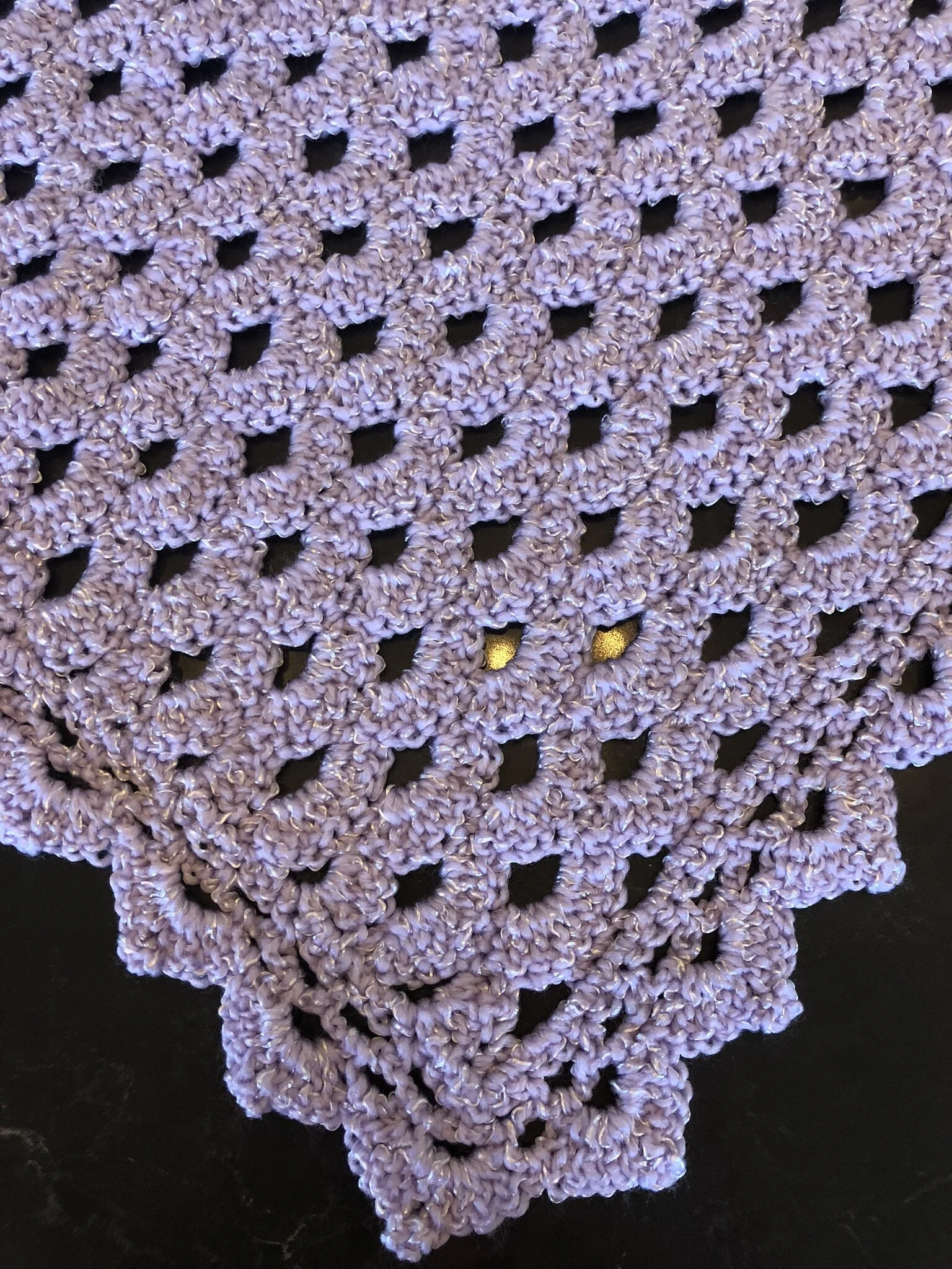 Item #C1024 - Verigated Lavender and White Crochet Blanket