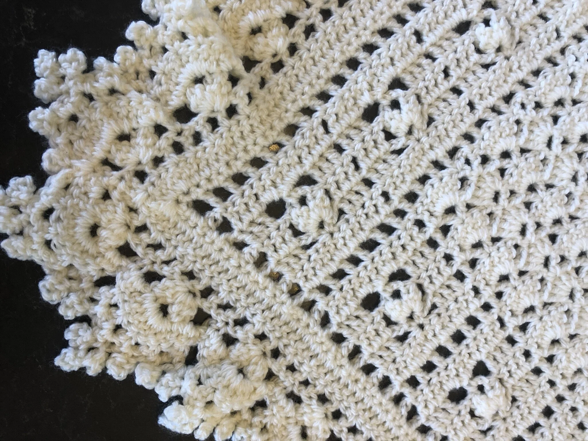 Item #C1035 - Ivory Crochet Blanket