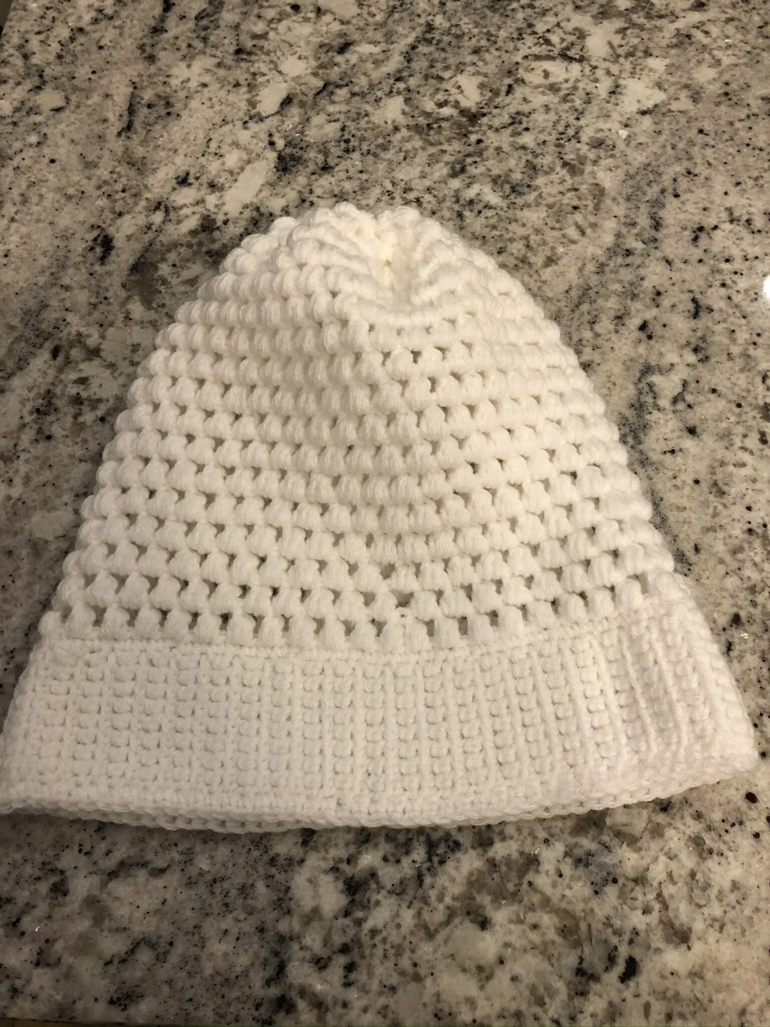 Item #C1075 - Adult White Crochet Hat