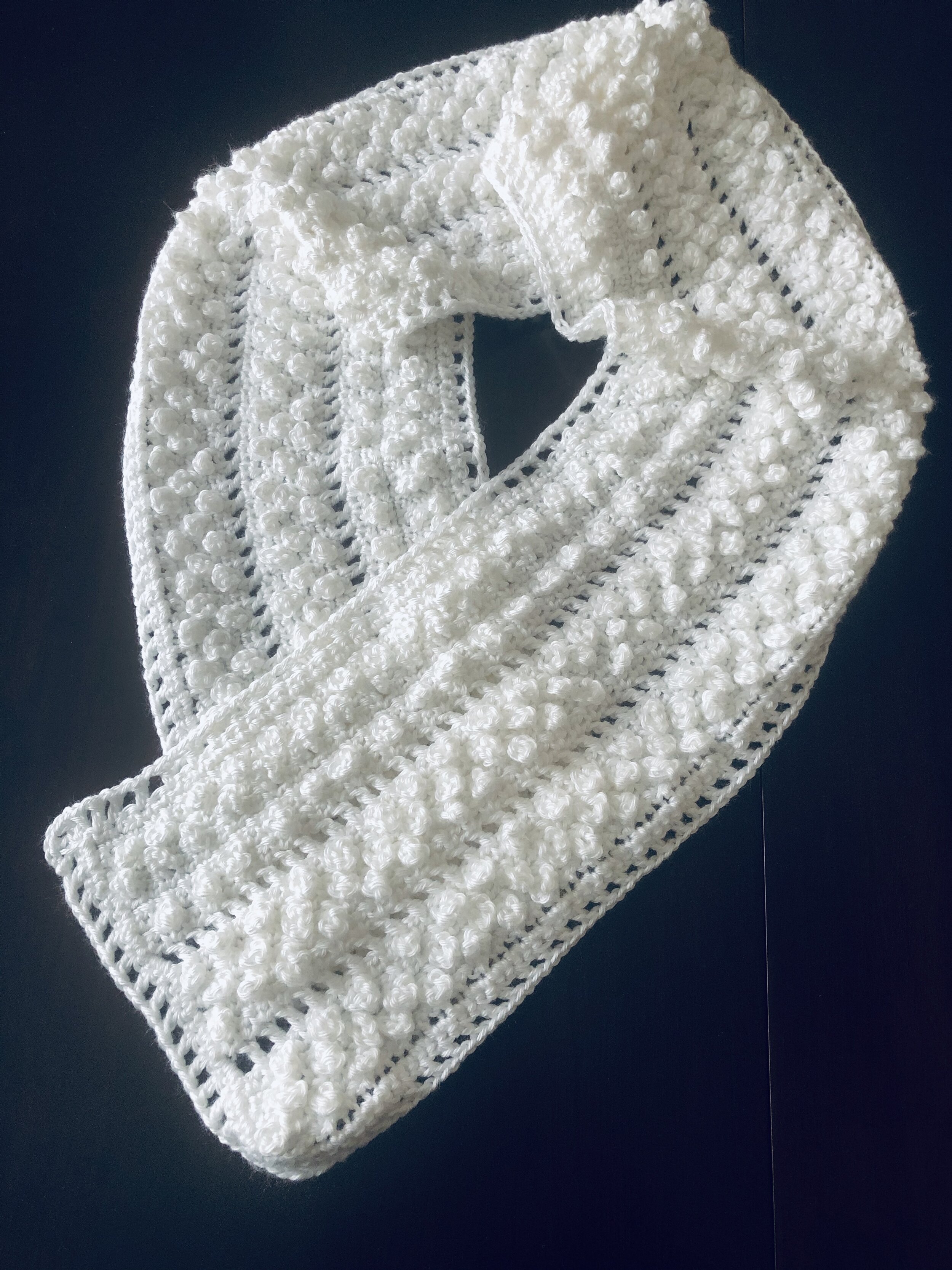 Item #C1062 - White Crochet Scarf