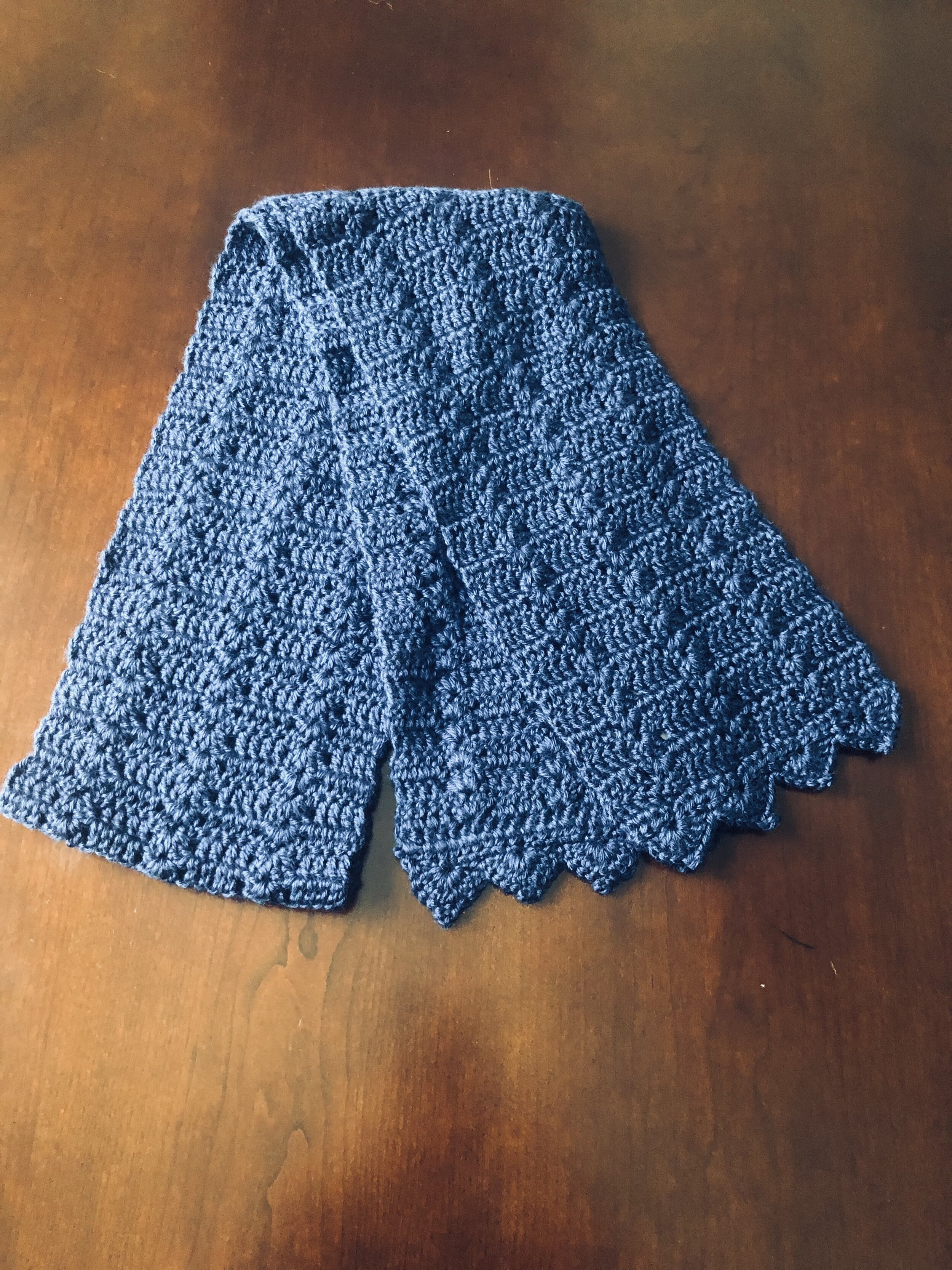 Item #C1034 - Royal Blue Crochet Scarf