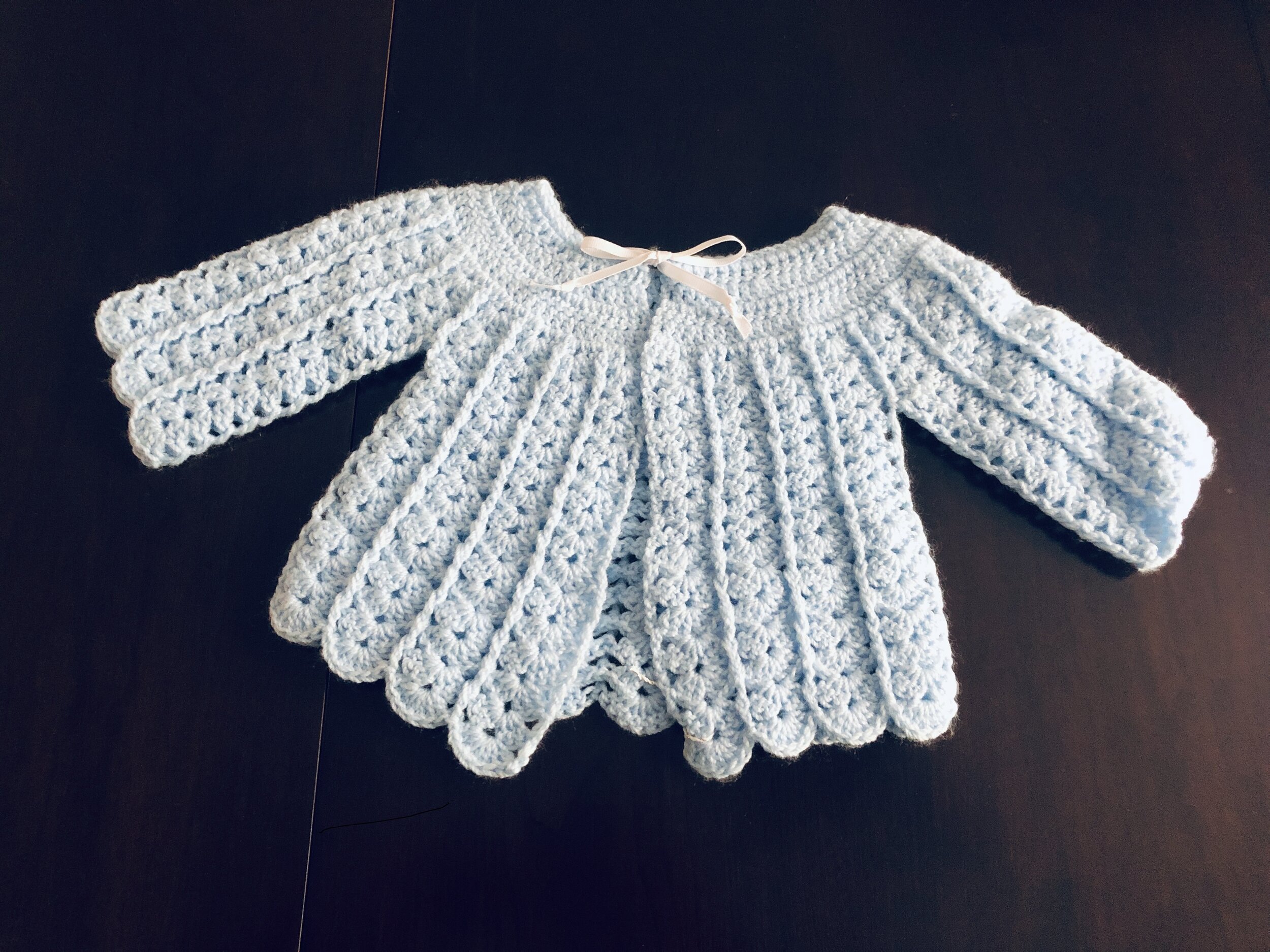 Item #C1040 - Light Blue Crochet Sweater