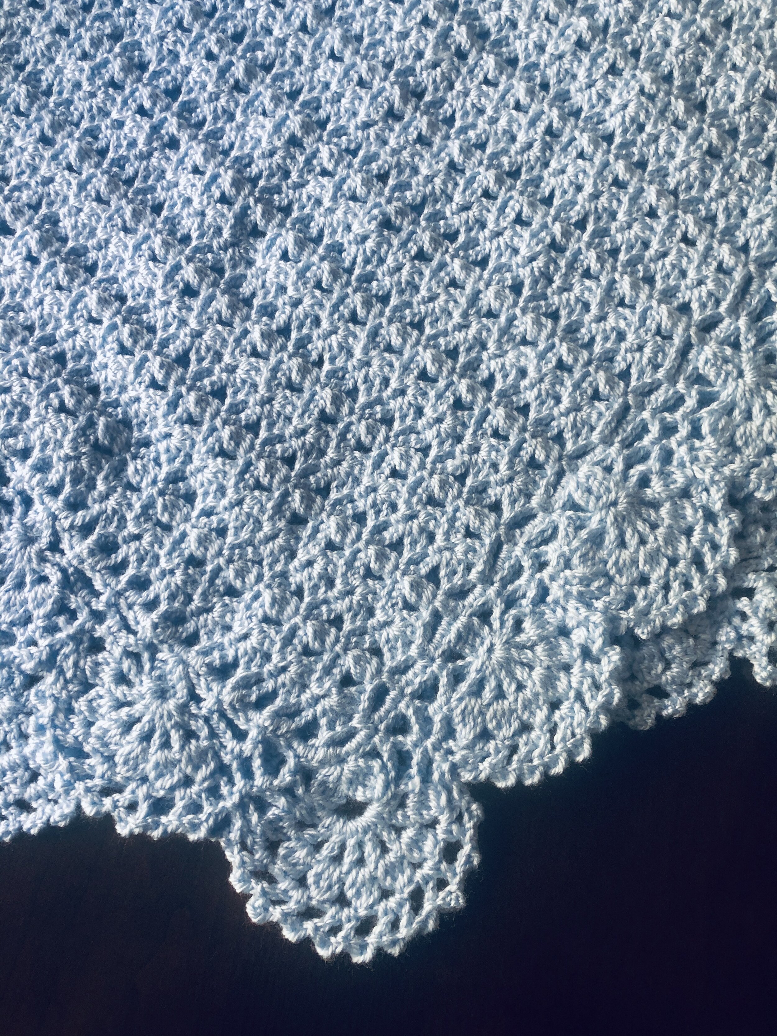 Item #E158 - Blue Crochet Blanket