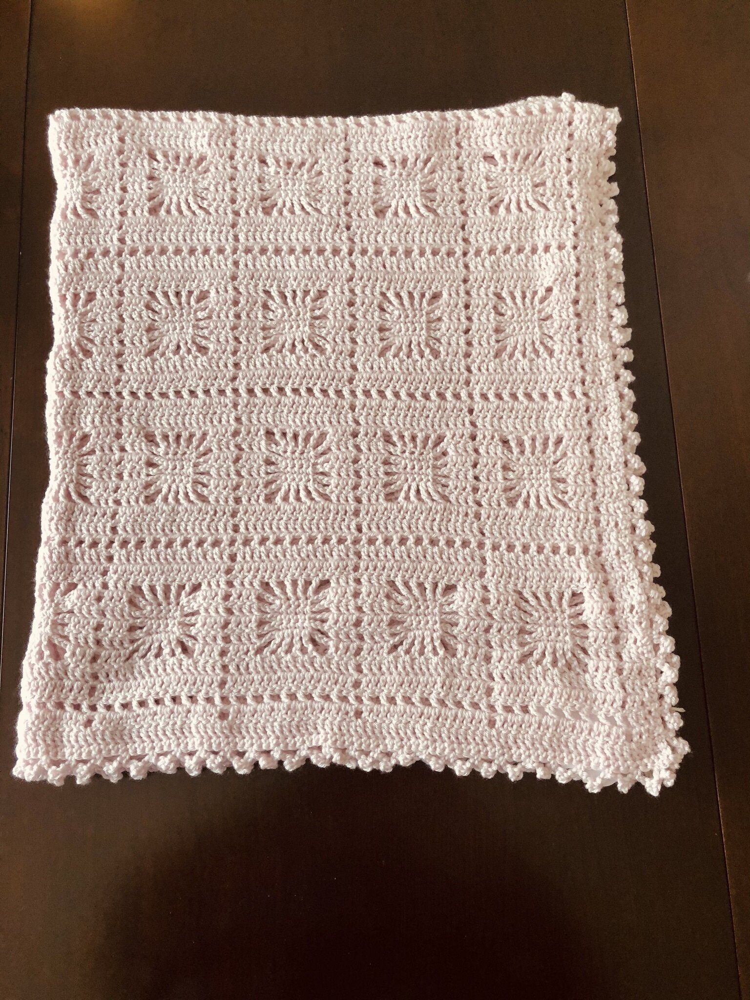 Item #C1004-RP - Rose Pink Crochet Blanket