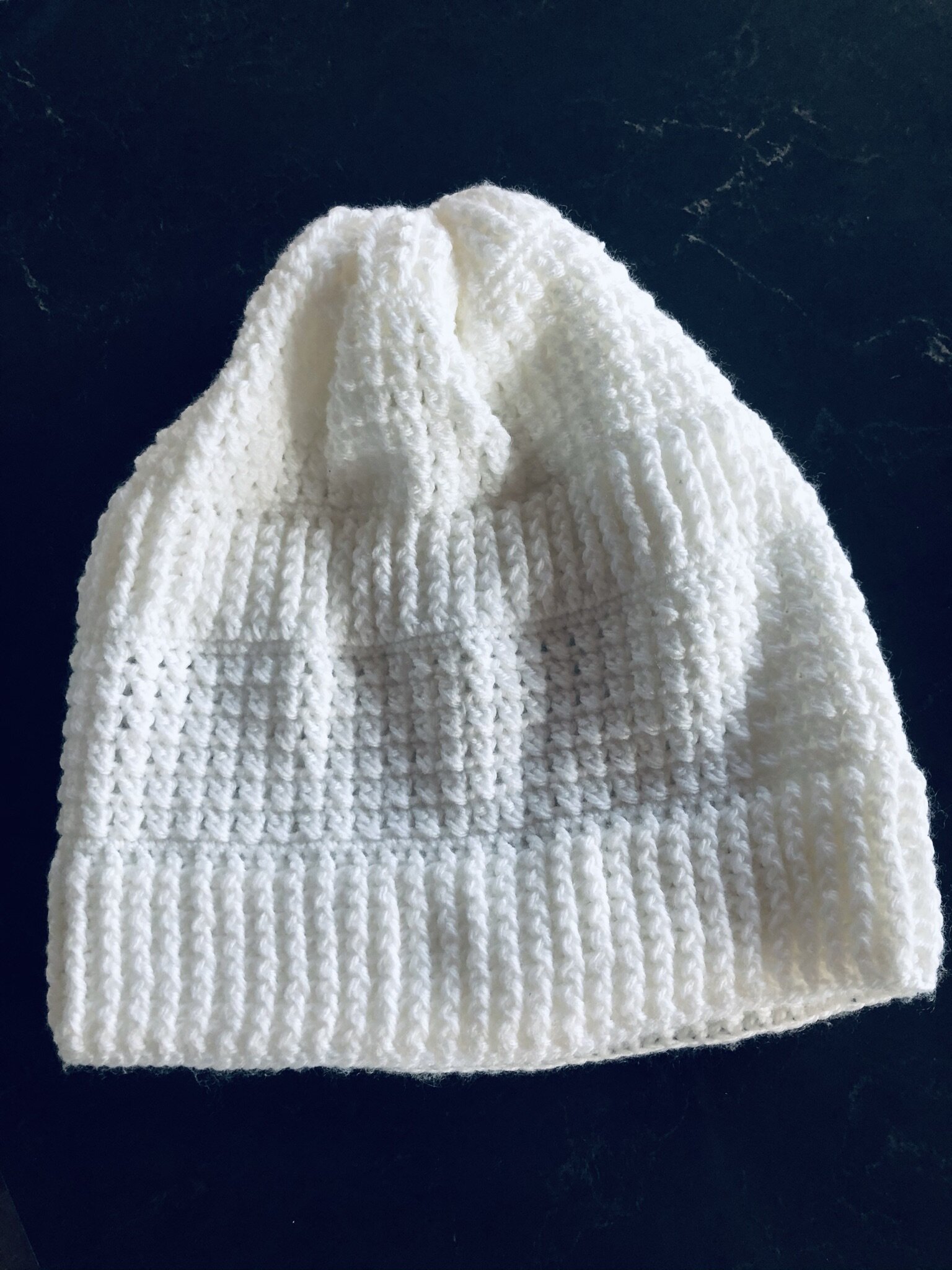 Item #C1026 - White Crochet Slouch Hat