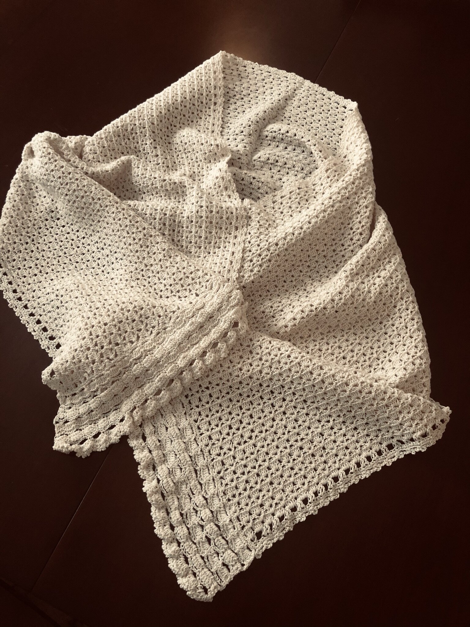 Item #E130 - Ivory Crochet Shawl