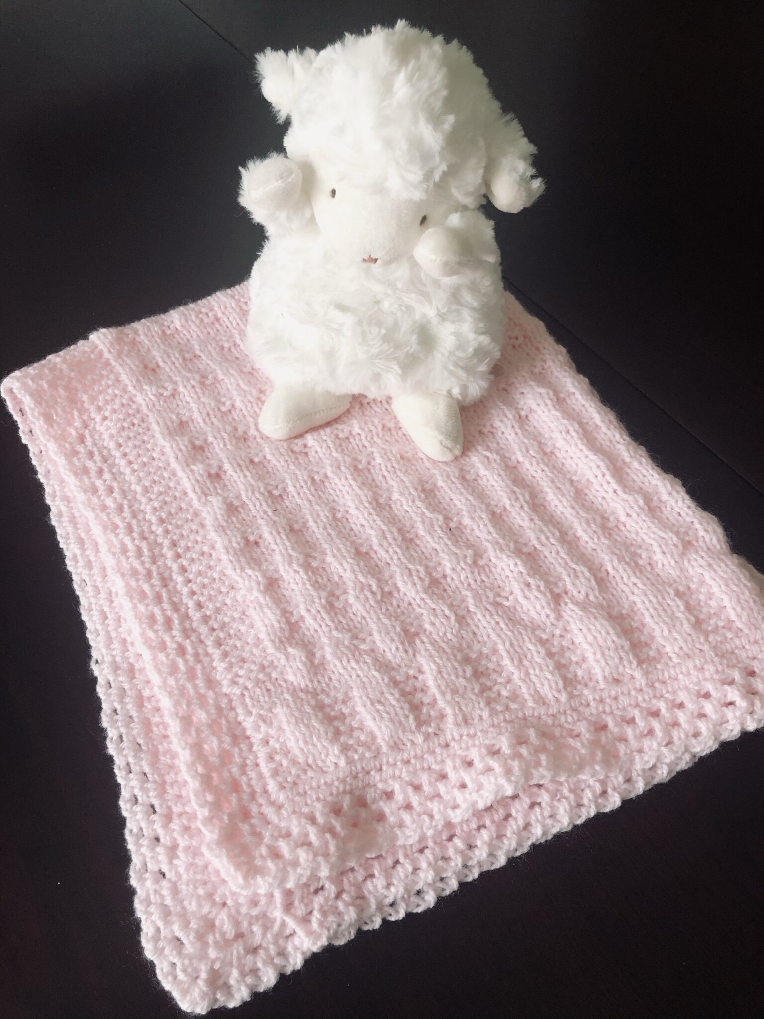 Item #E150 - Pink Knit Doll Blanket