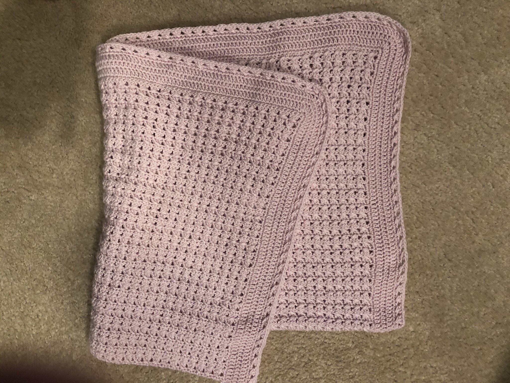 Item #C1042-B Rose Pink Crochet Blanket Only