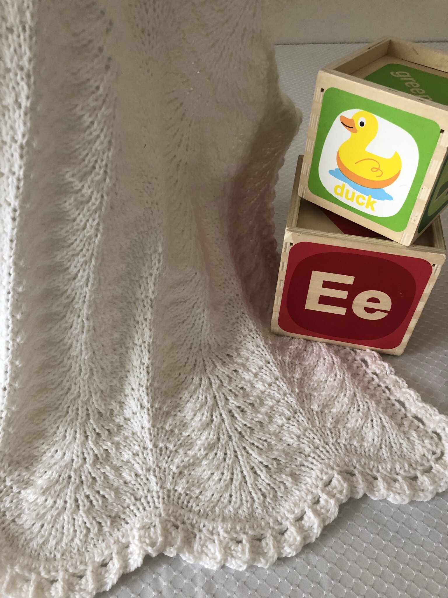Item #E135 - White Knit Blanket