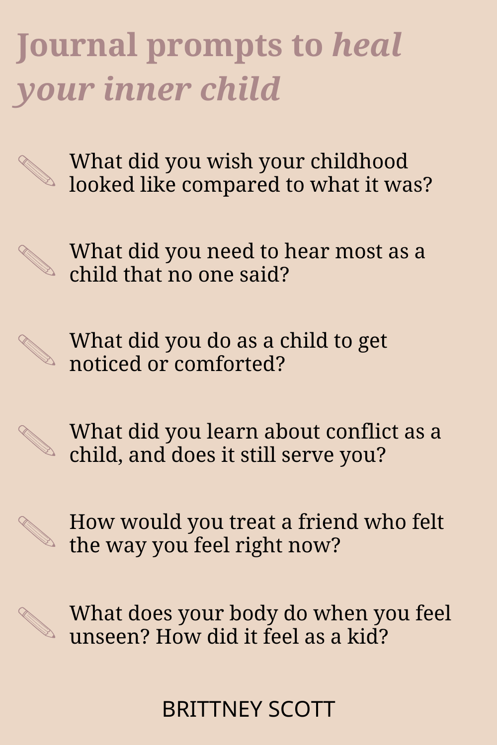 List of journal prompts to heal your inner child