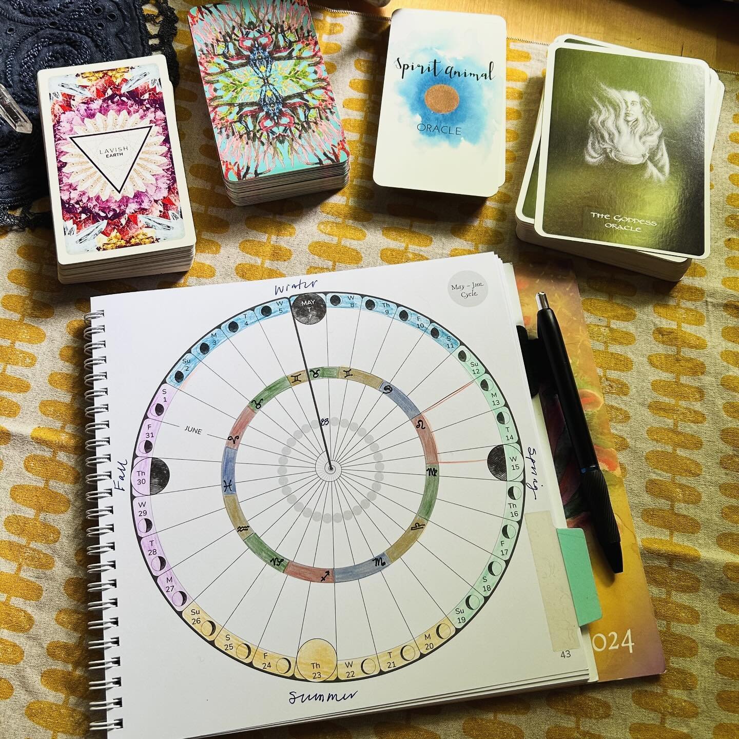 A sneak peek into my new moon practice using @themoonismycalendar calendar/journal. 

It doesn&rsquo;t happen all at once. I make time for it over a three day period, fitting in moments of sacred, creative time in our full days. 

I love seeing what 