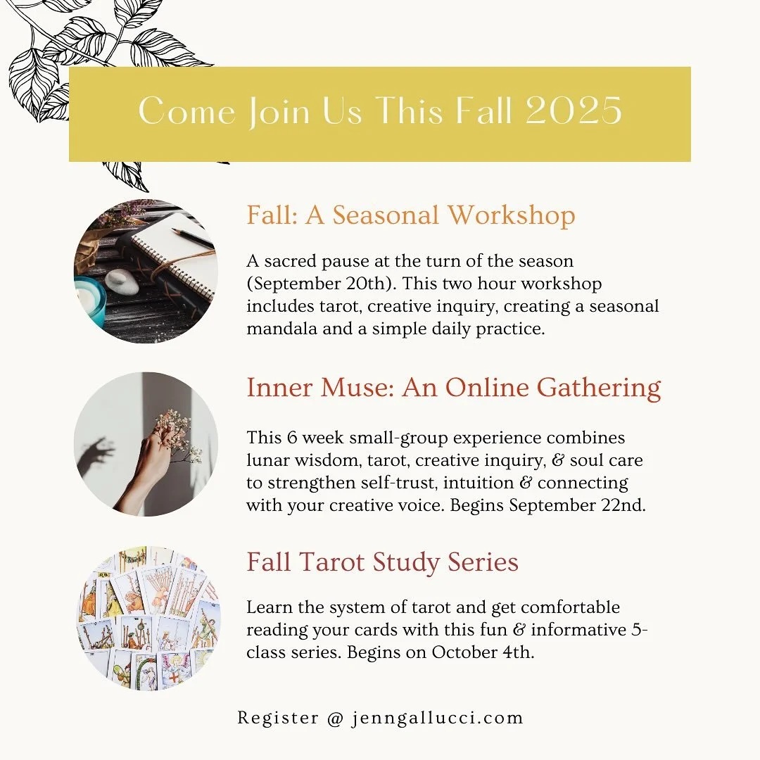 Space for:

stillness,
connection,
creativity,
remembering,
curiosity,
intuition,
expression,
to just be and meet yourself in your own timing&hellip;

What do you need space for this Fall Season? 

Join us. For connection, inspiration, a deep breath,