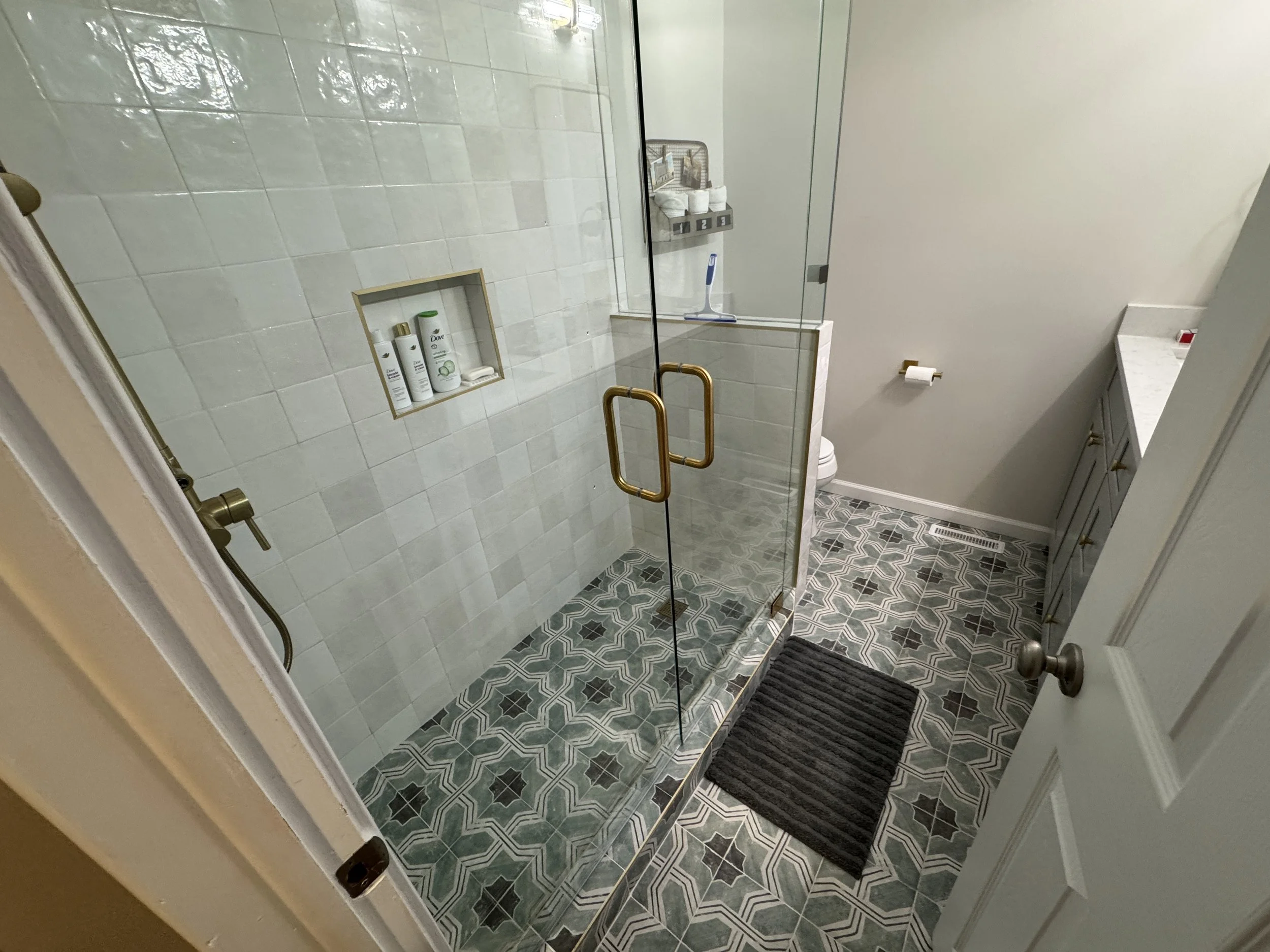 bathroom shower and floor remodel