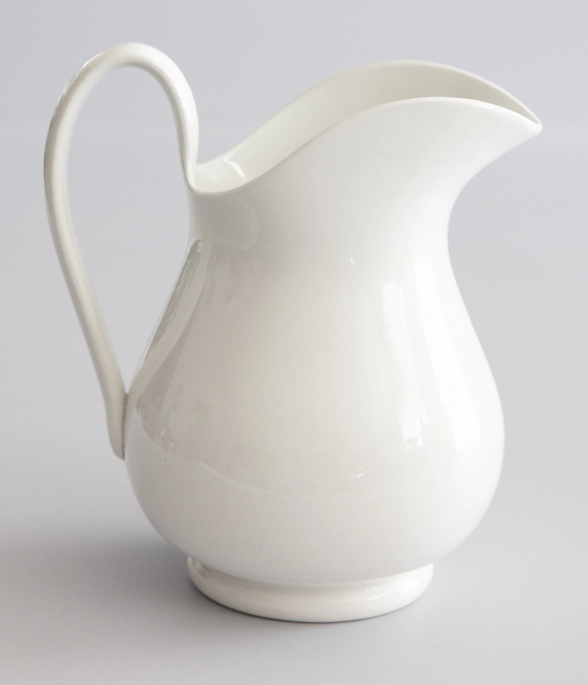Antique 19th Century Dutch White Ironstone Pitcher