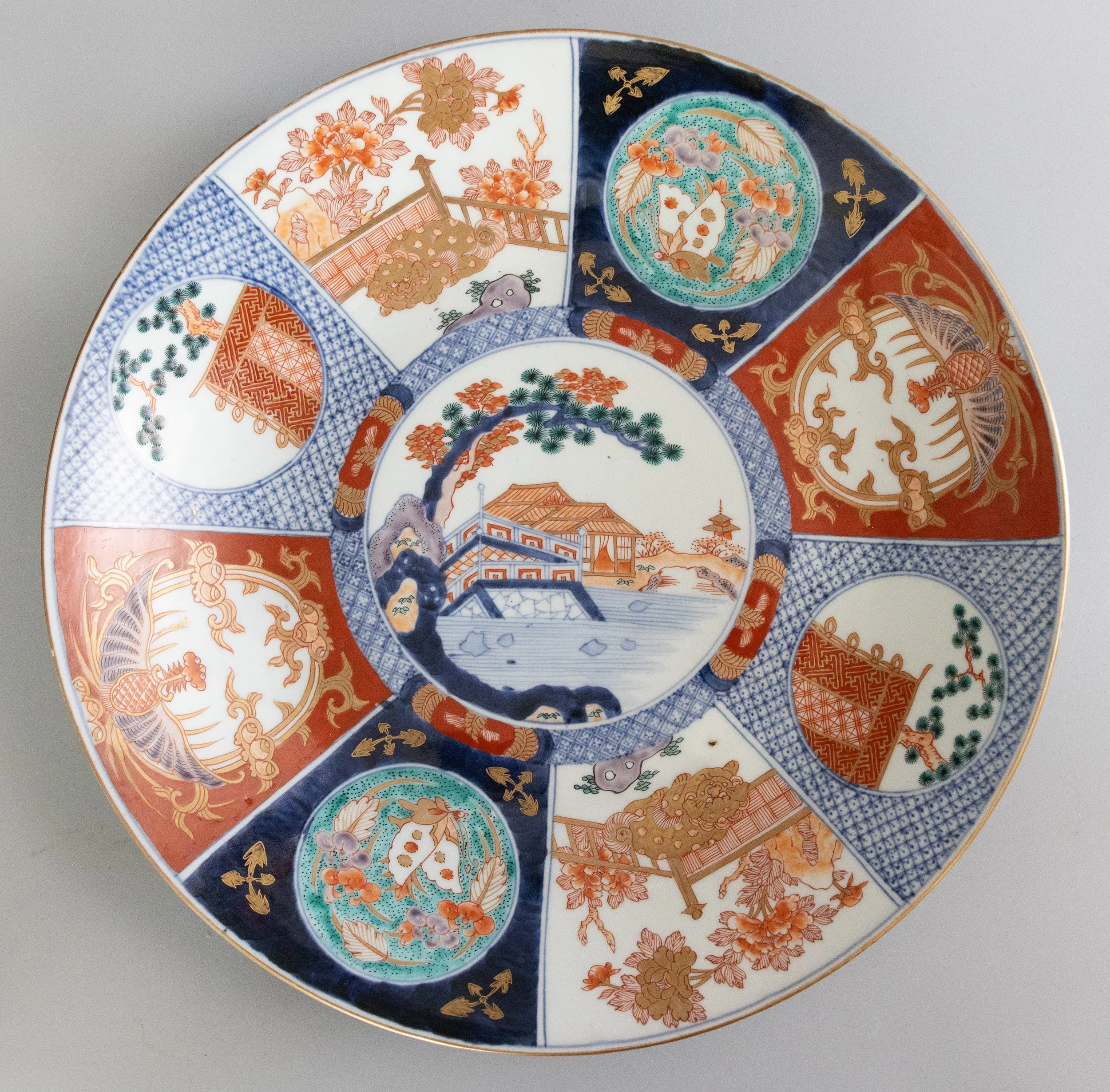 Monumental Antique Japanese Imari Porcelain Charger