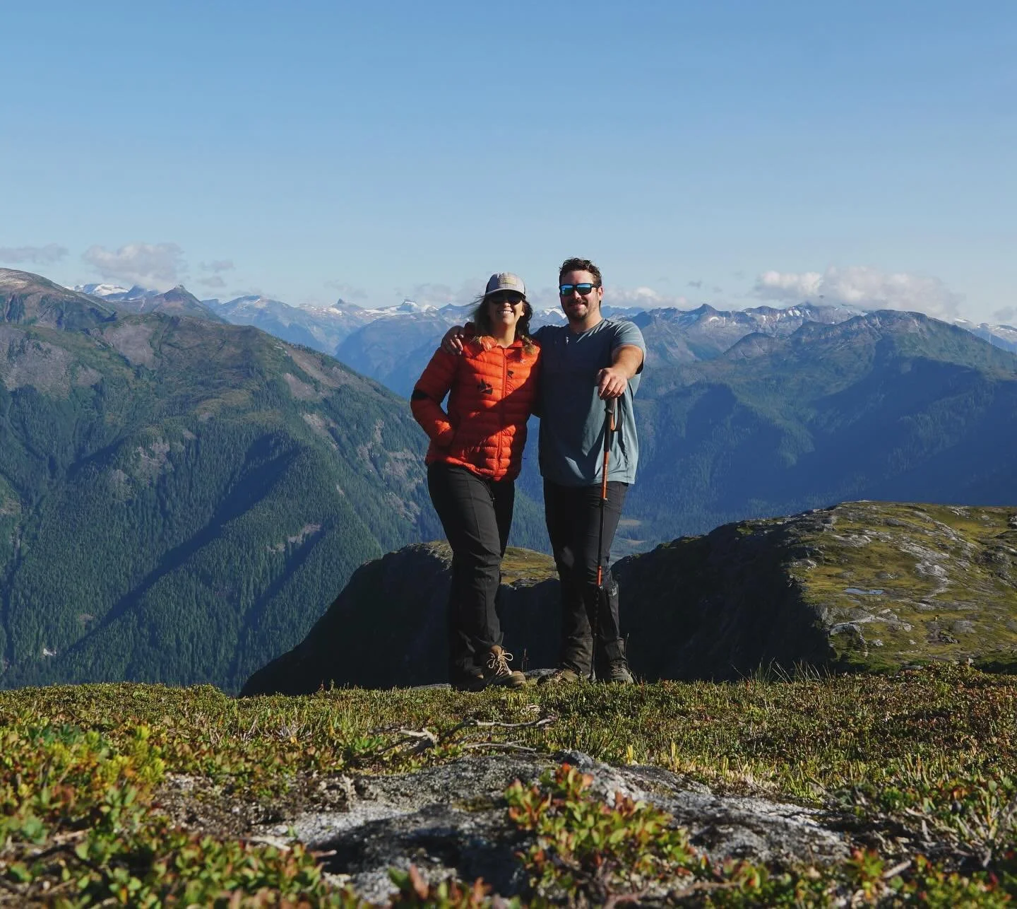 Everyone up this way knows September is the best hiking month&hellip; the bugs are SUPPOSED to be gone,  bogs are less swampy, the berries plentiful, and the mushrooms popping. Skeena hikes are always worth the grind! Can you spot our friends 🐐? #sk