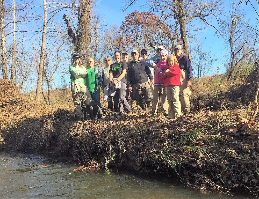 This team of volunteers cleared brush and trash from the Pratt Nature Center