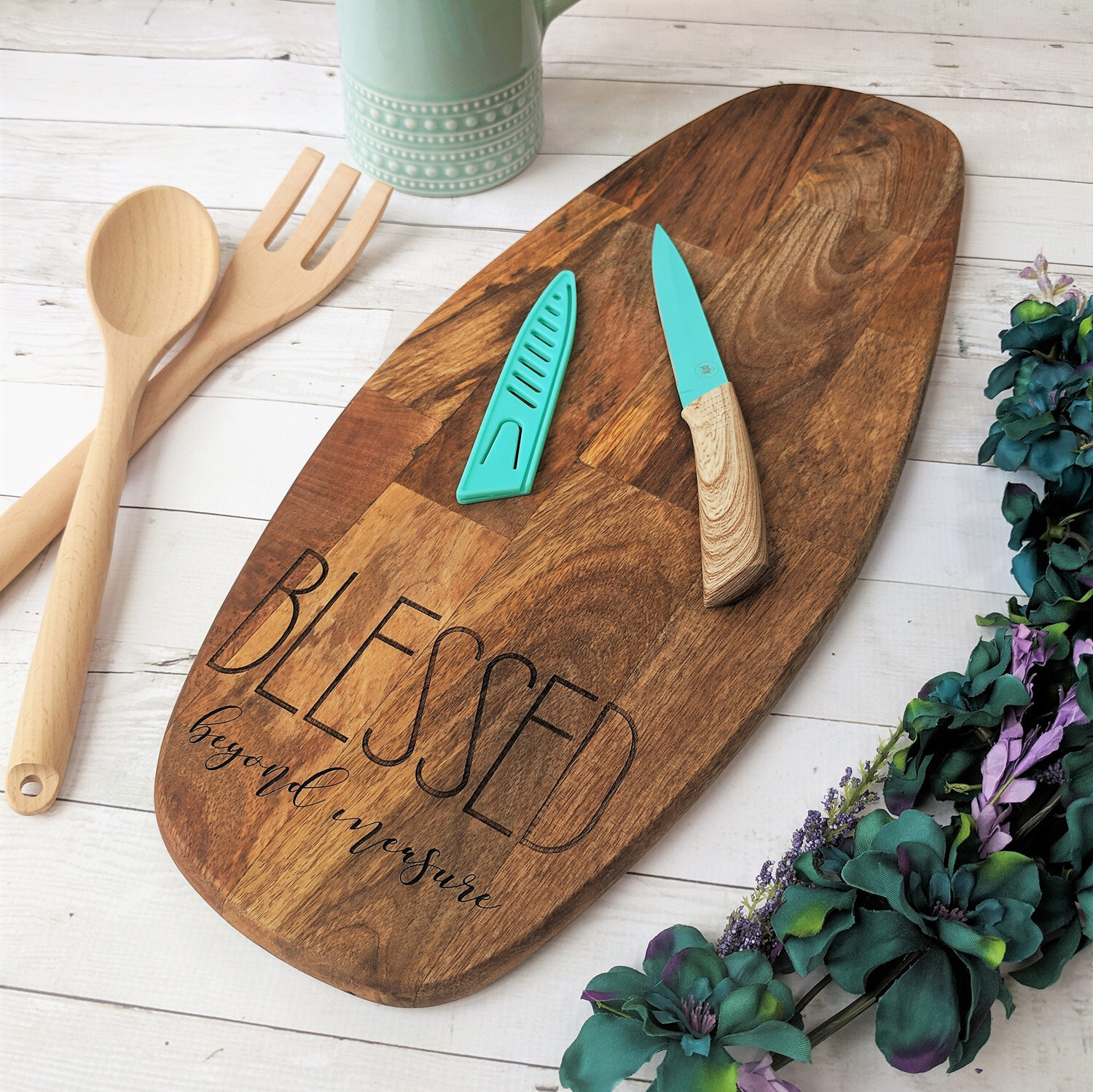 Blessed Beyond Measure Surf Cutting Board
