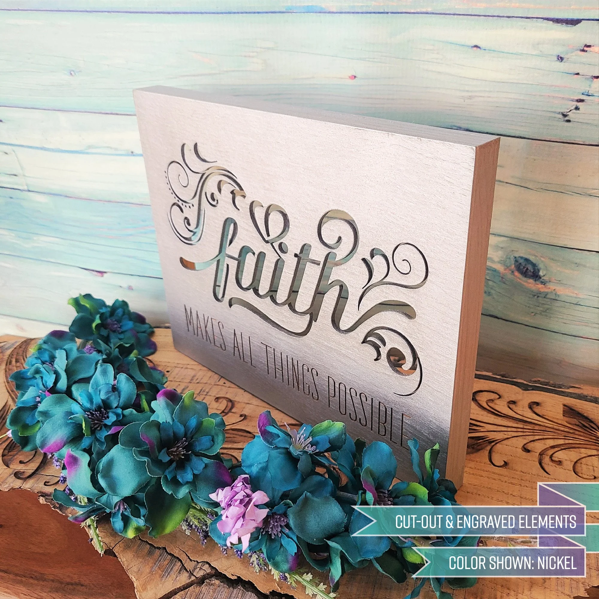Faith Makes All Things Possible Wood Canvas created by Inscribed Moments