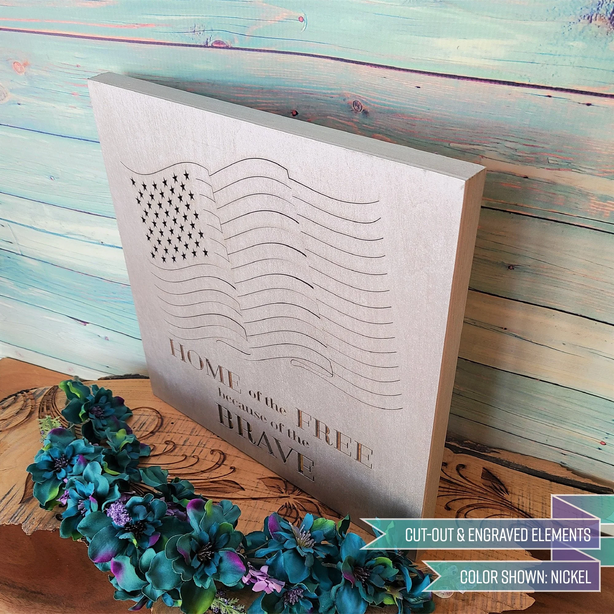 Home Of The Free Wood Canvas created by Inscribed Moments