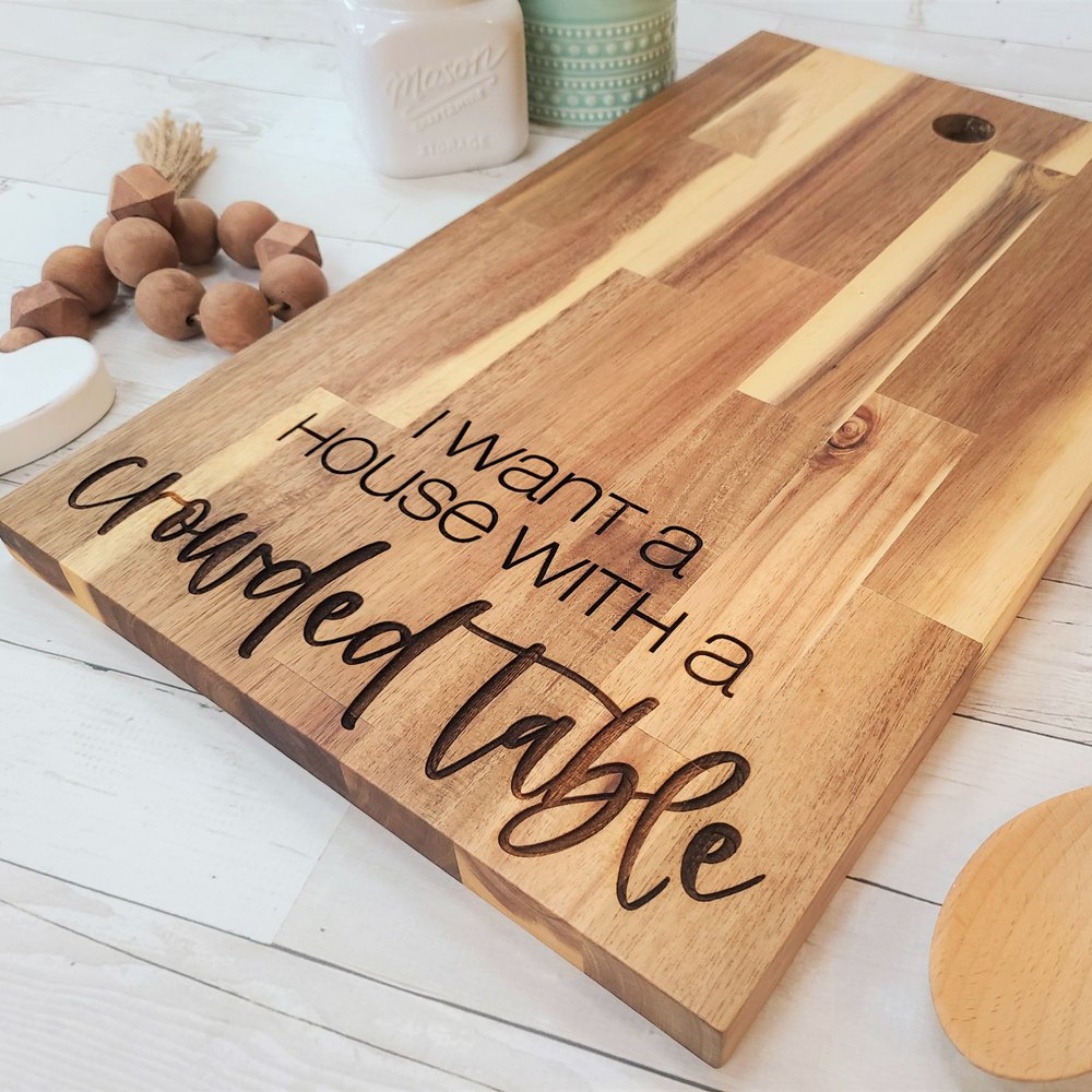 House With A Crowded Table Cutting Board — Inscribed Moments
