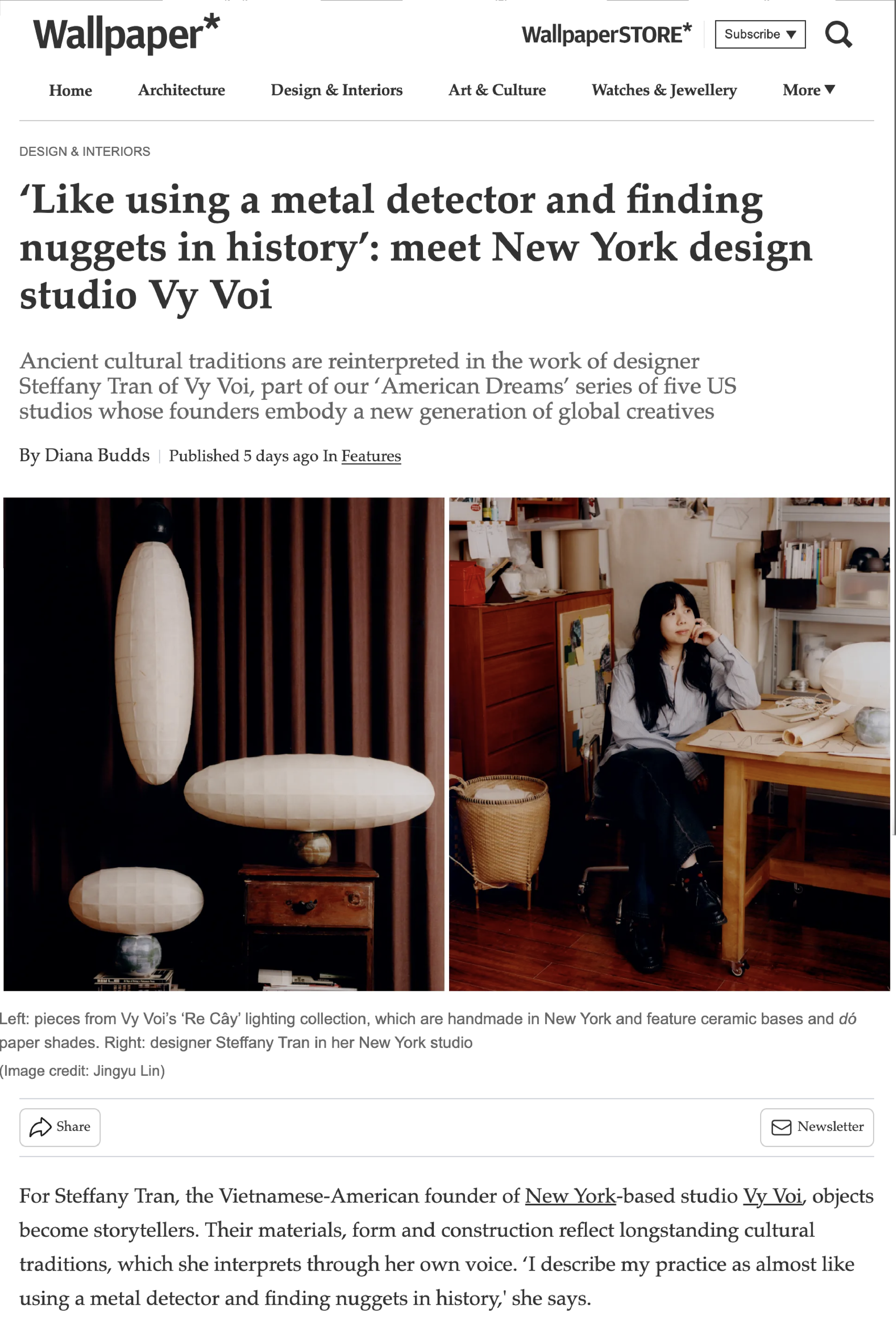 Wallpaper* — Vy Voi is a New York design studio rethinking Vietnamese craft, July 2026