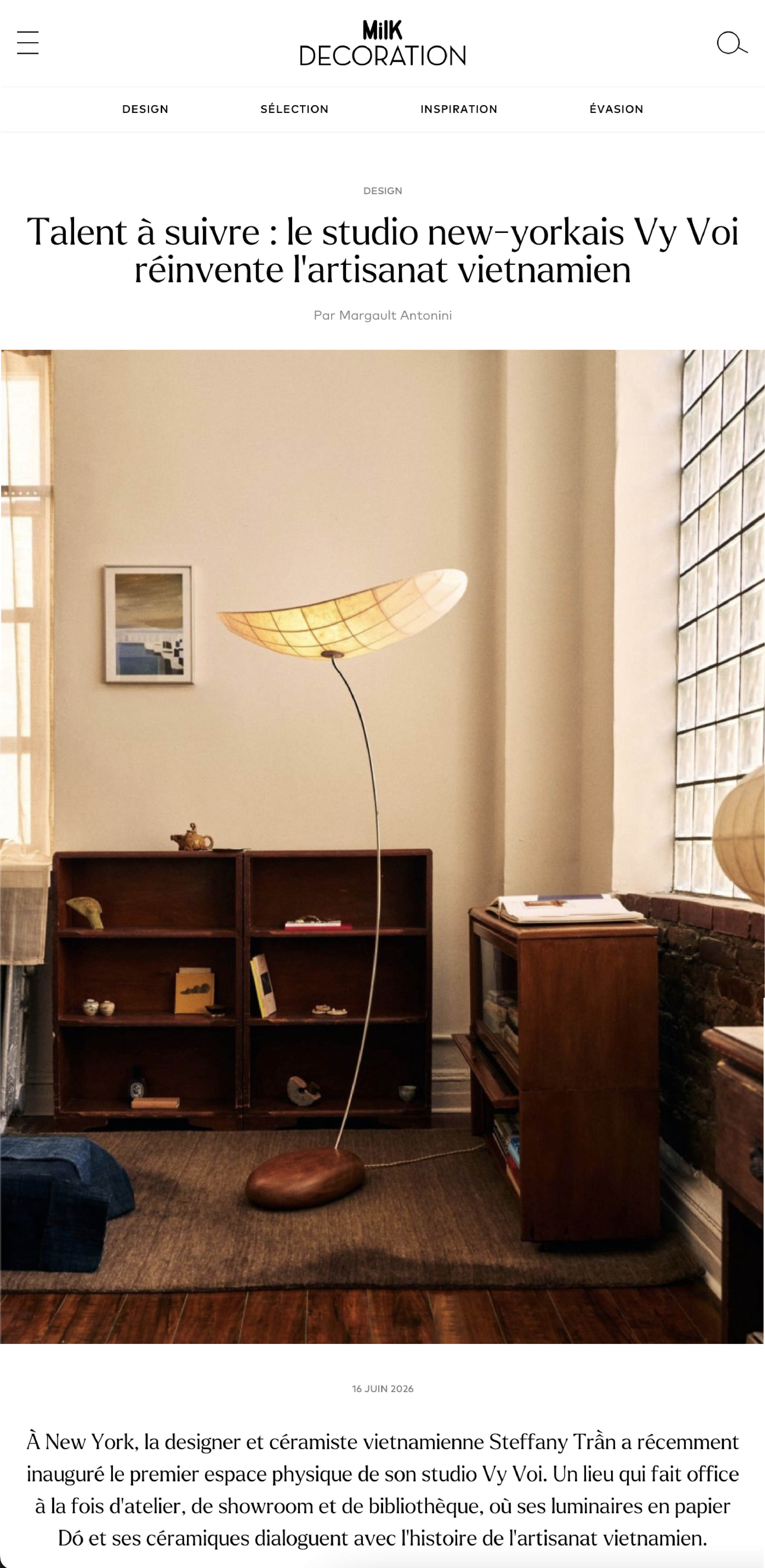 Milk Decoration — Talent à suivre : le studio new-yorkais Vy Voi réinvente l’artisanat vietnamien, July 2026