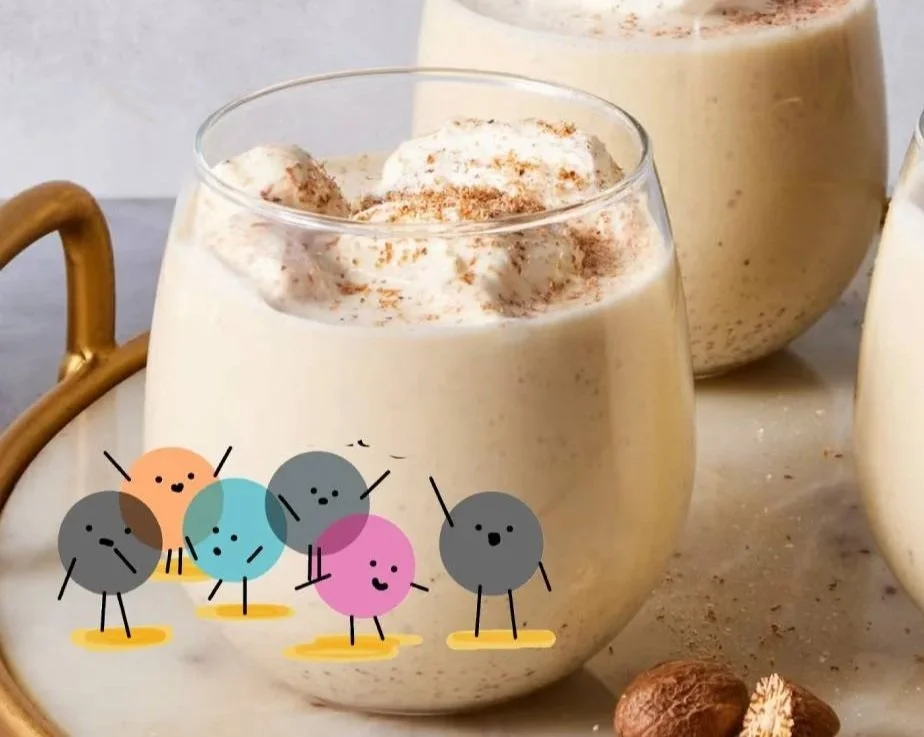 eggs, sugar, and milk