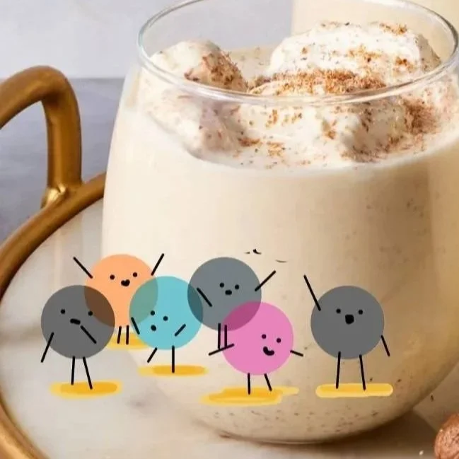 eggs, sugar, and milk