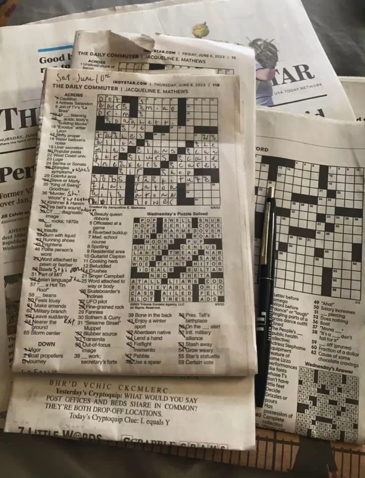 A puzzle on the table between us (9)