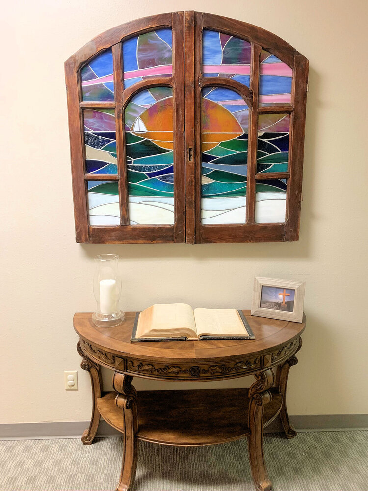 Noa, Michelle. St. Paul. Stained glass and wood (2020). Photo courtesy of Michelle Noa.