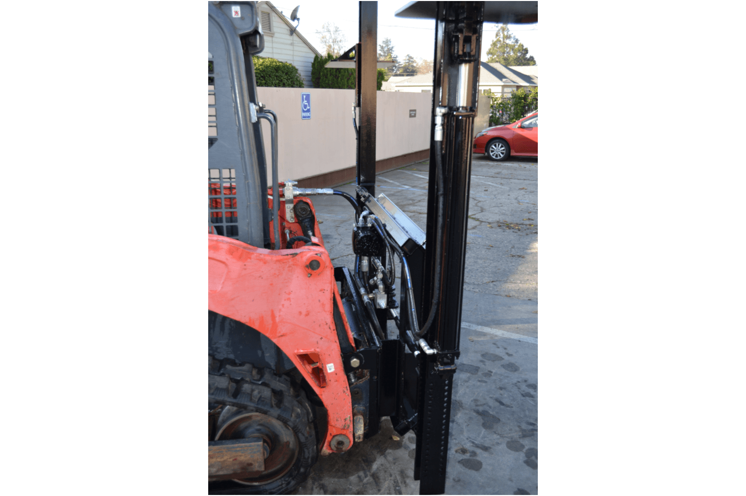 Double Stake Driver on Skid Steer
