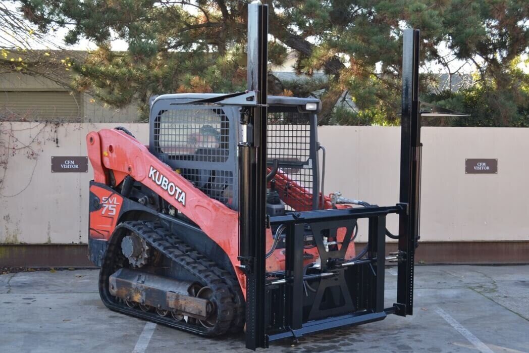 Double Stake Driver on Skid Steer