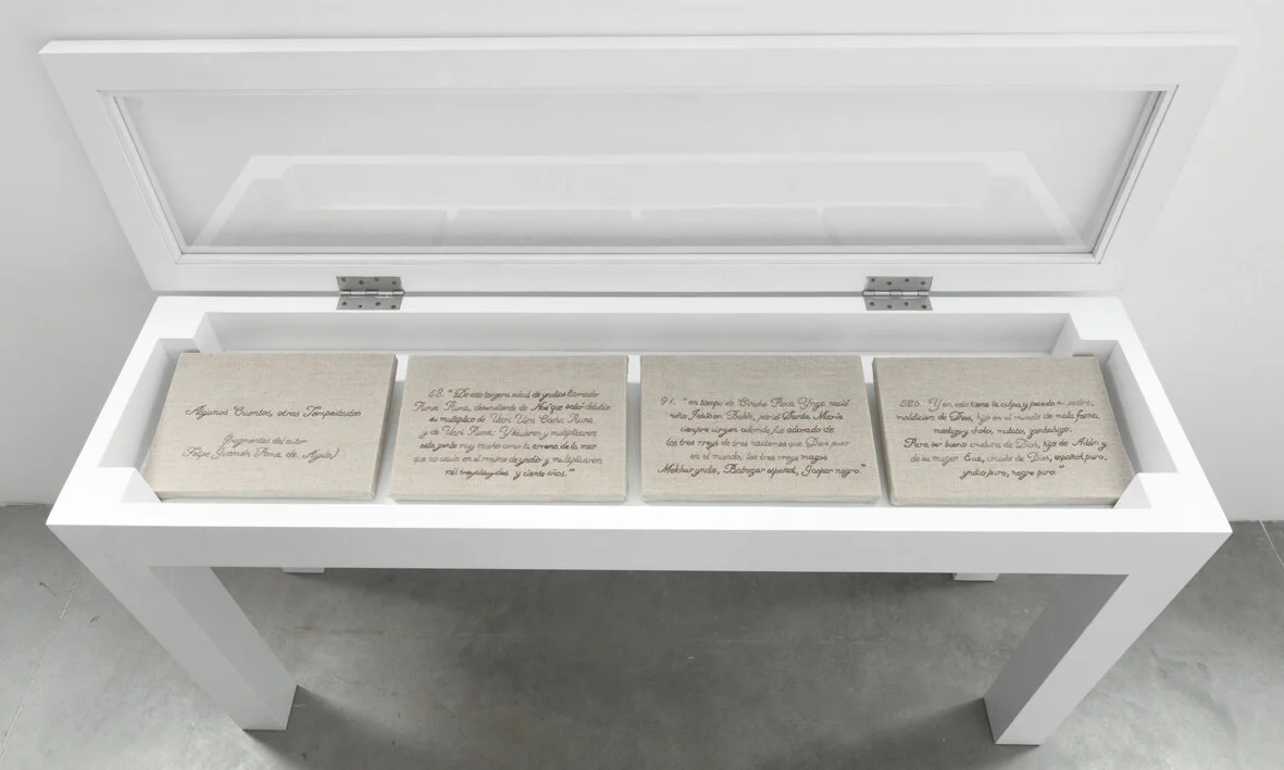 “Algunos cuentos, otras tempestades" (fragmentos del autor Felipe Huamán Poma de Ayala), 2014.