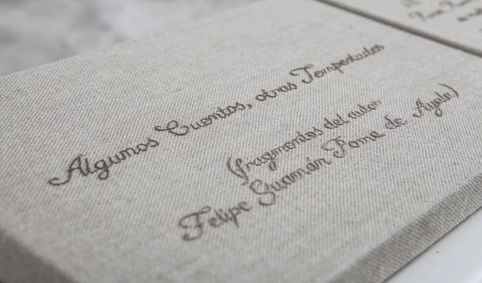 “Algunos cuentos, otras tempestades" (fragmentos del autor Felipe Huamán Poma de Ayala), 2014.