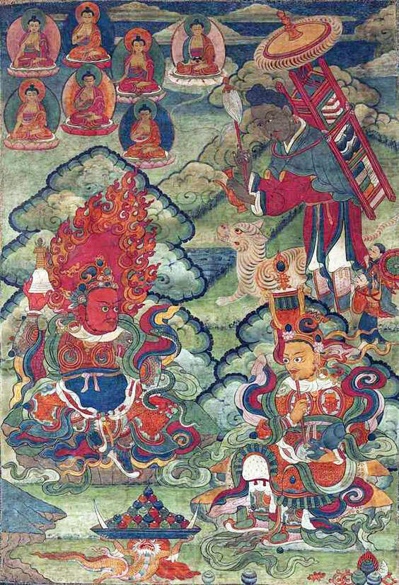 Virupaksha, Vaisravana, and Arhant Dharmatala