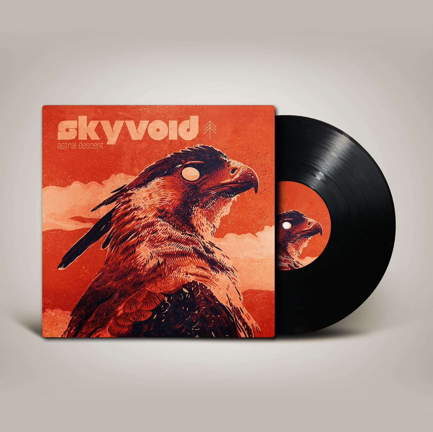 🦅 Covert art for the album Astral Descent by the fictional band Skyvoid.
🌿 Design available.

#albumcover #albumcoverart #musicartwork #vinyl #vinylcover #graphicdesign #artwork #stonerrock #desertrock #falcon