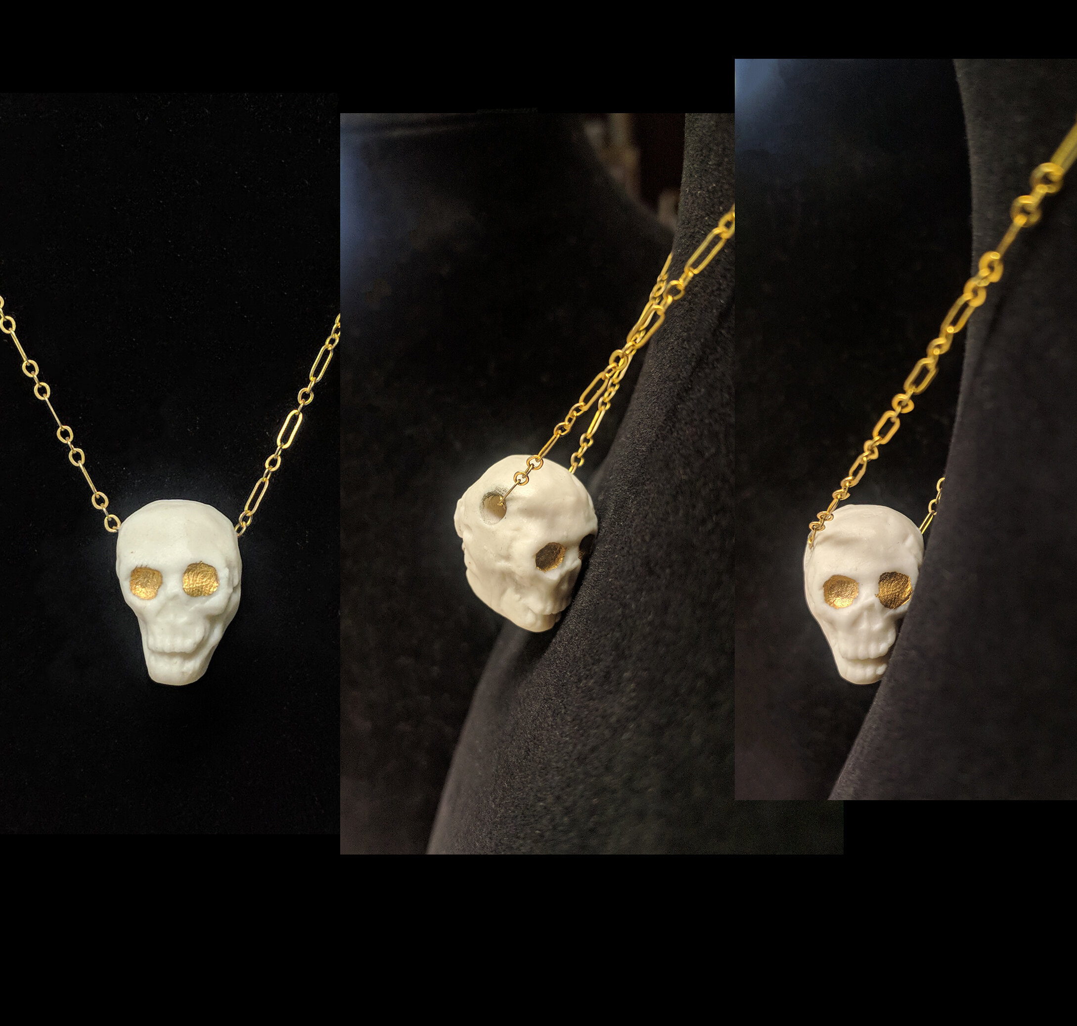 Gemini Skull Necklace_detail