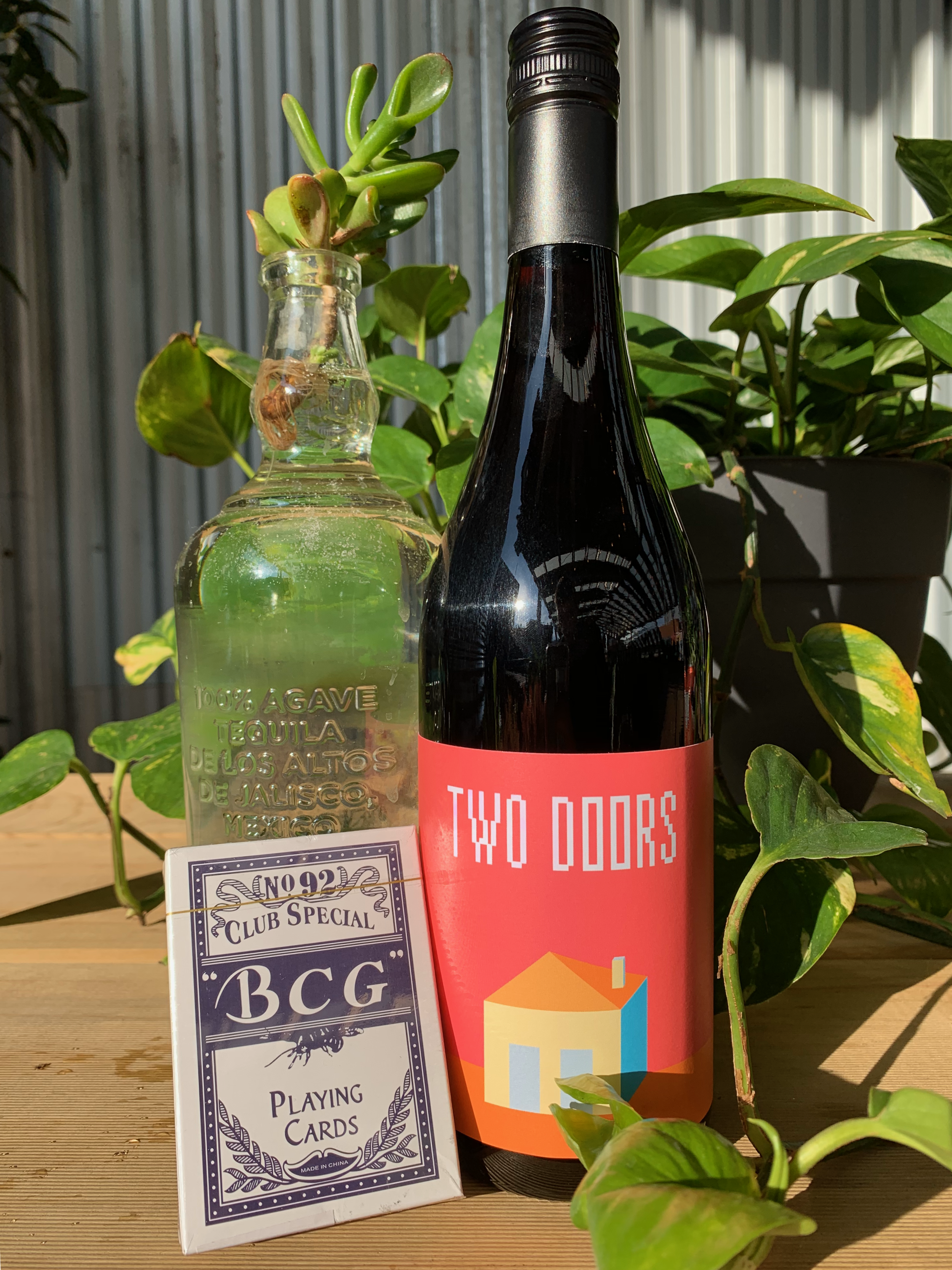 Two Doors Shiraz Sangiovese and Deck of Cards
